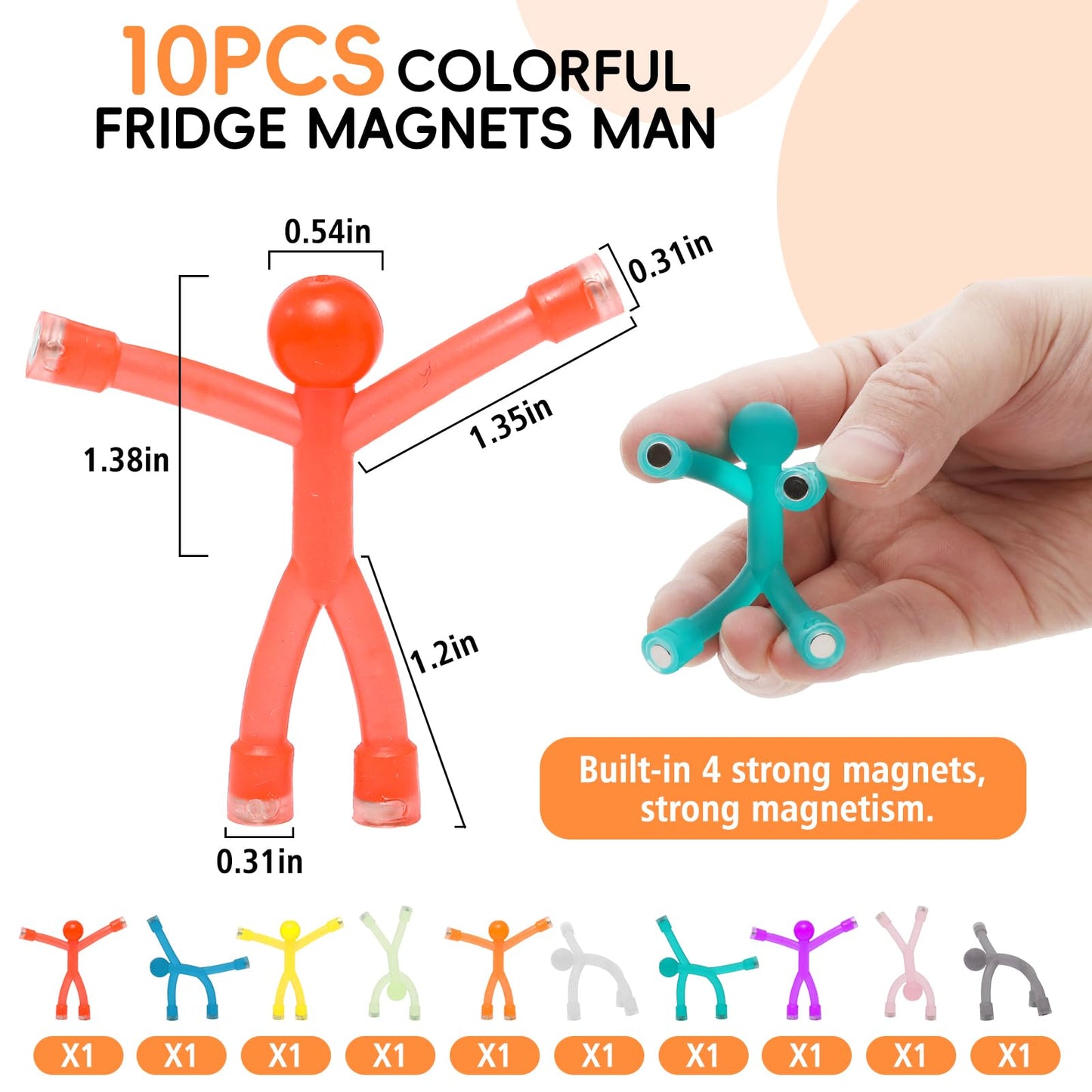 10 Pack Fridge Magnets Men, Cute Refrigerator Magnets, Funny Magnetic People Magnets for Adults, Lockers, Fridge, Office, Classroom Decoration