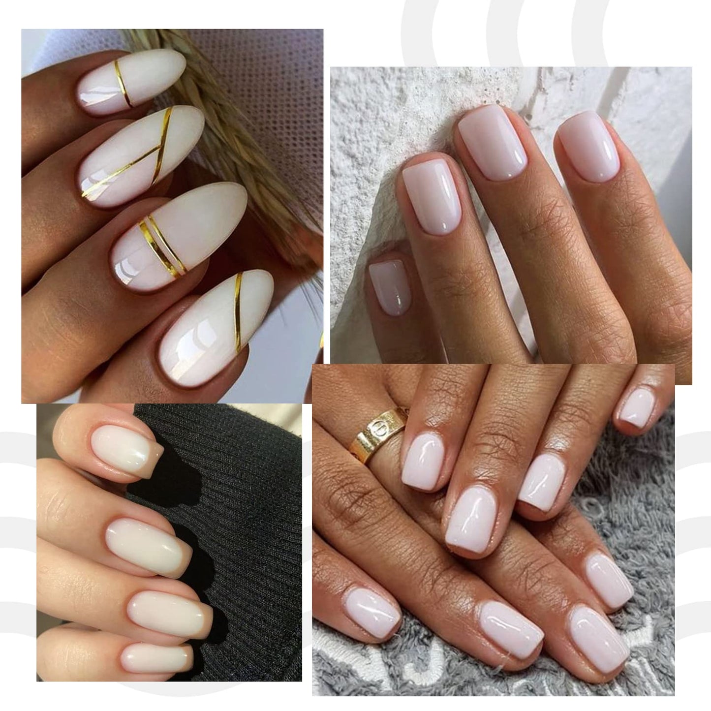 AILLSA Milky White Gel Nail Polish Nude Gel Polish Natural Color Translucent Jelly Gel Polish Soak Off U V Clear Coat Gel Neutral Nails for Winter Nail Art French Manicure at Home 0.51 Fl Oz /GB07