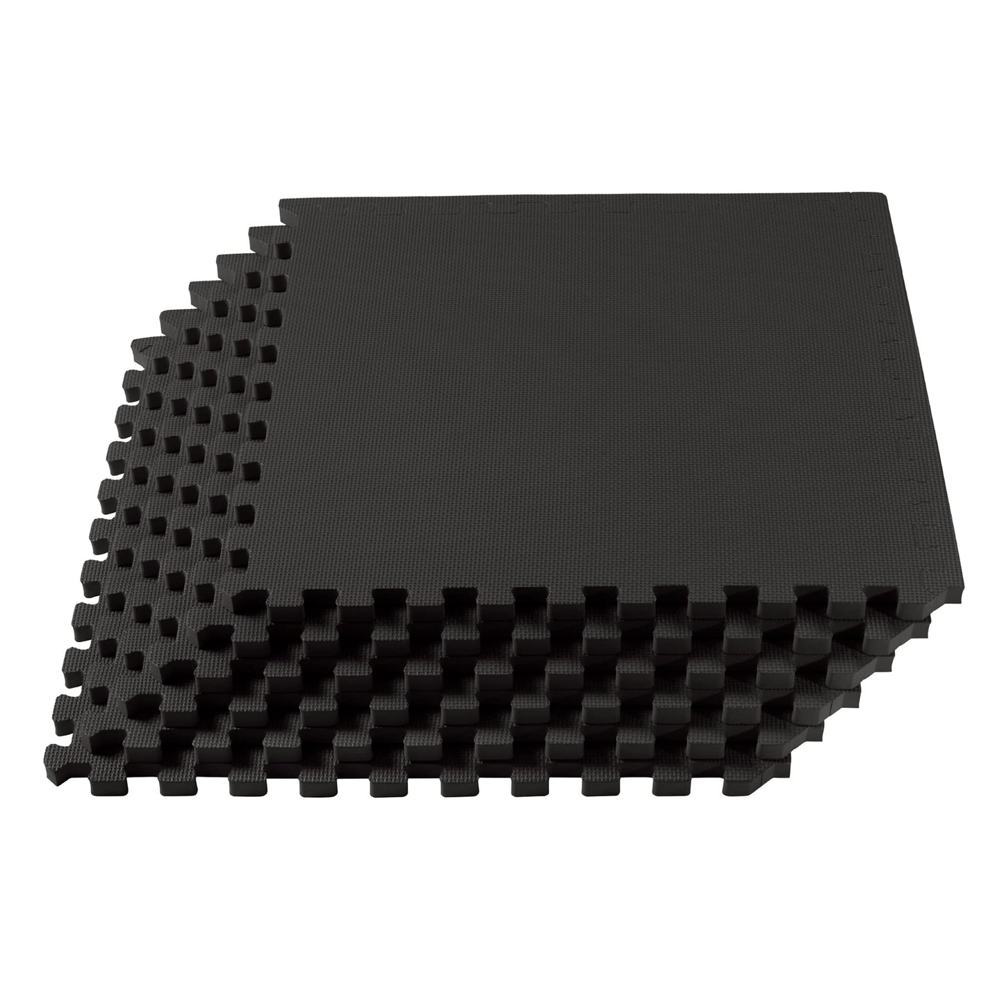 We Sell Mats 1" Thick Multipurpose Exercise Floor Mat with EVA Foam, Interlocking Tiles, Anti-Fatigue for Home, or Gym, 24 in x 24 in