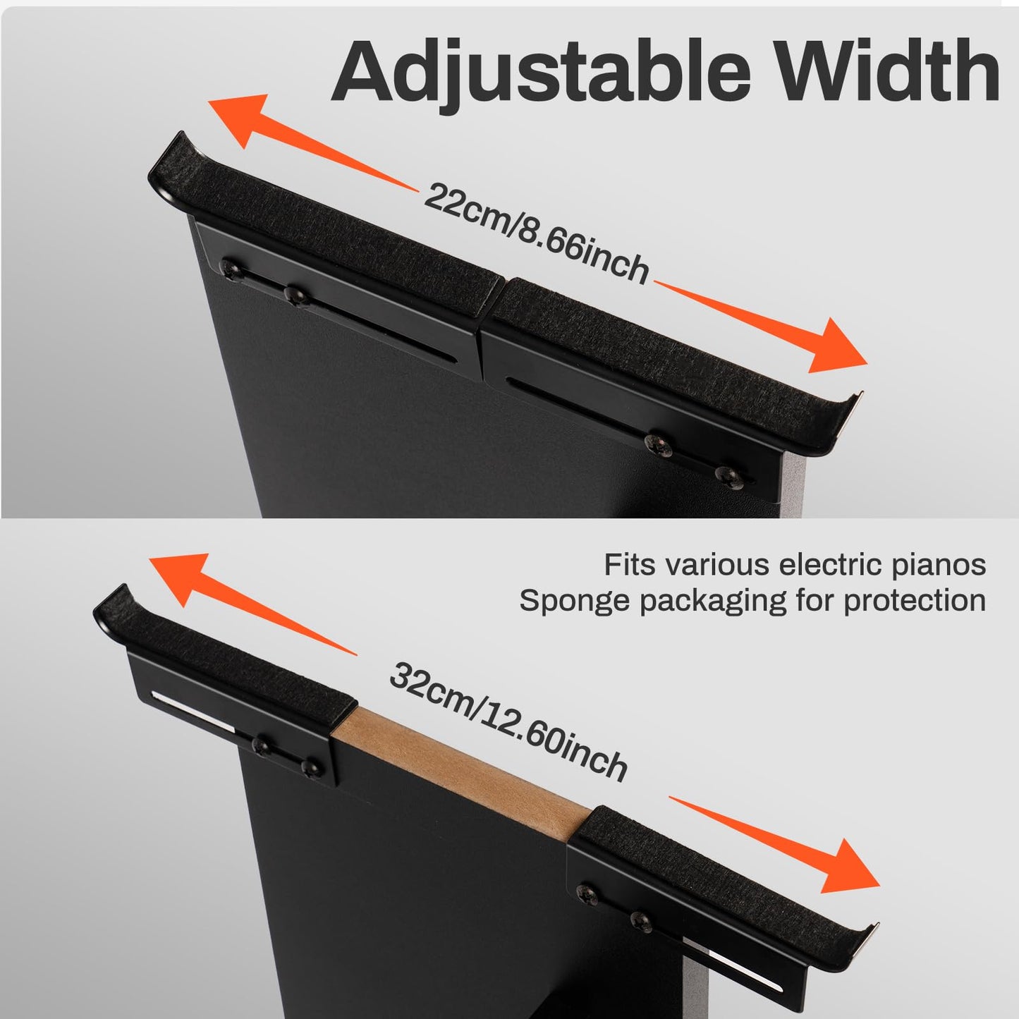 AODSK Digital Piano Universal Wood Stand,Adjustable Width Digital Piano Stand - Sturdy, Non-Slip, Scratch-Proof Design, Fits Multiple Keyboards