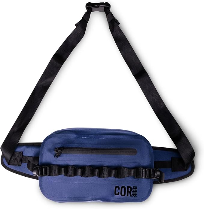 Waterproof Waist Pack 2.5L | Waterproof Belt Bag with Wide, Comfortable Waist Strap, Floating Waterproof Fanny Pack for Travel, Fly Fishing, Beach, Swimming, Paddleboarding, Kayaking (Dark Blue)