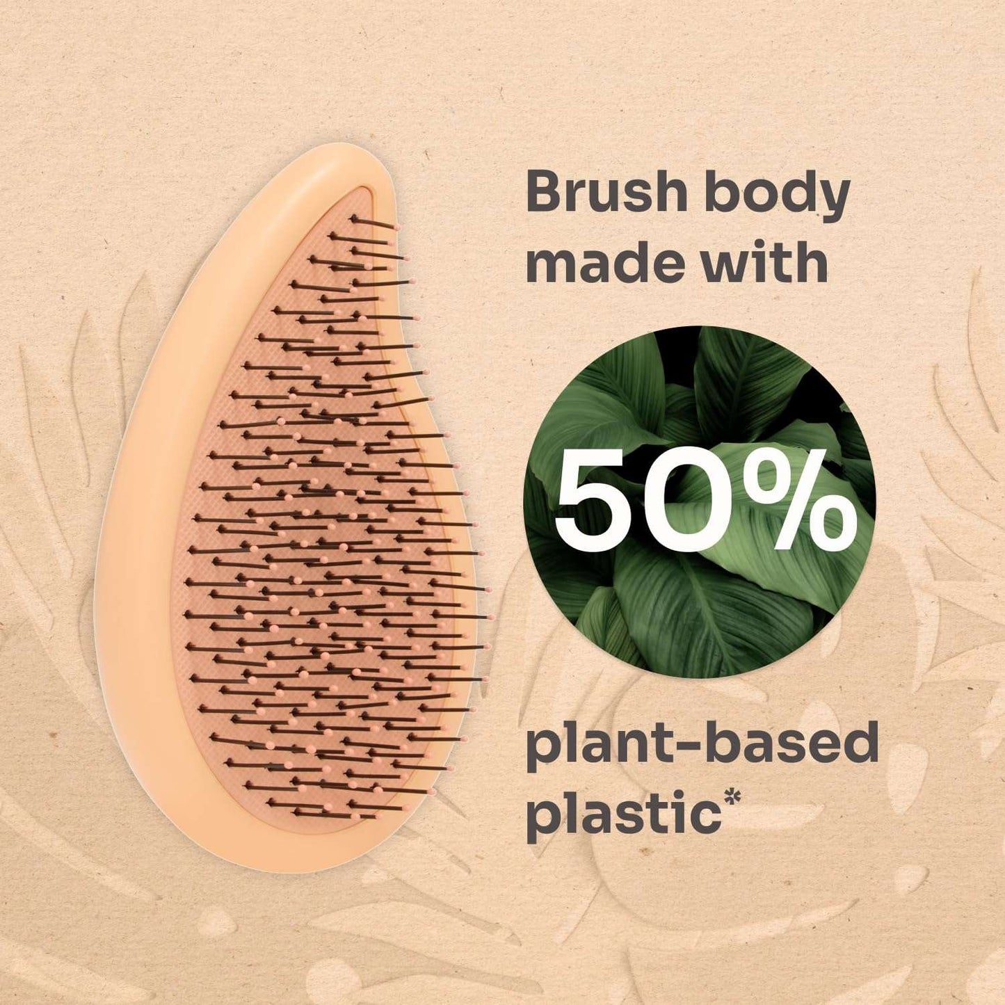 Wet Brush Go Green Palm Detangling Hair Brush Infused with Coconut Oil - Pain-Free Ultra-Soft Detangler Bristles Glide Through Tangles with Ease - Protects Against Split Ends For Wet & Dry Hair