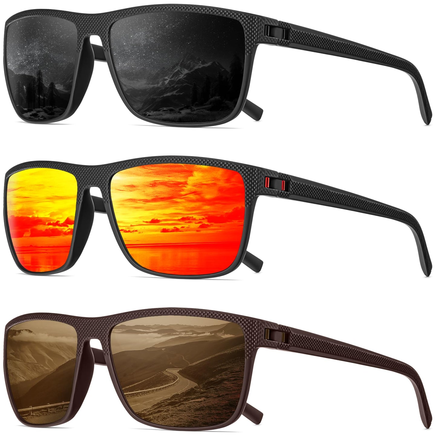 QALLY Polarized Sunglasses Men, Mens Sunglasses Polarized UV protection Lightweight Sun Glasses for Driving Fishing Golf