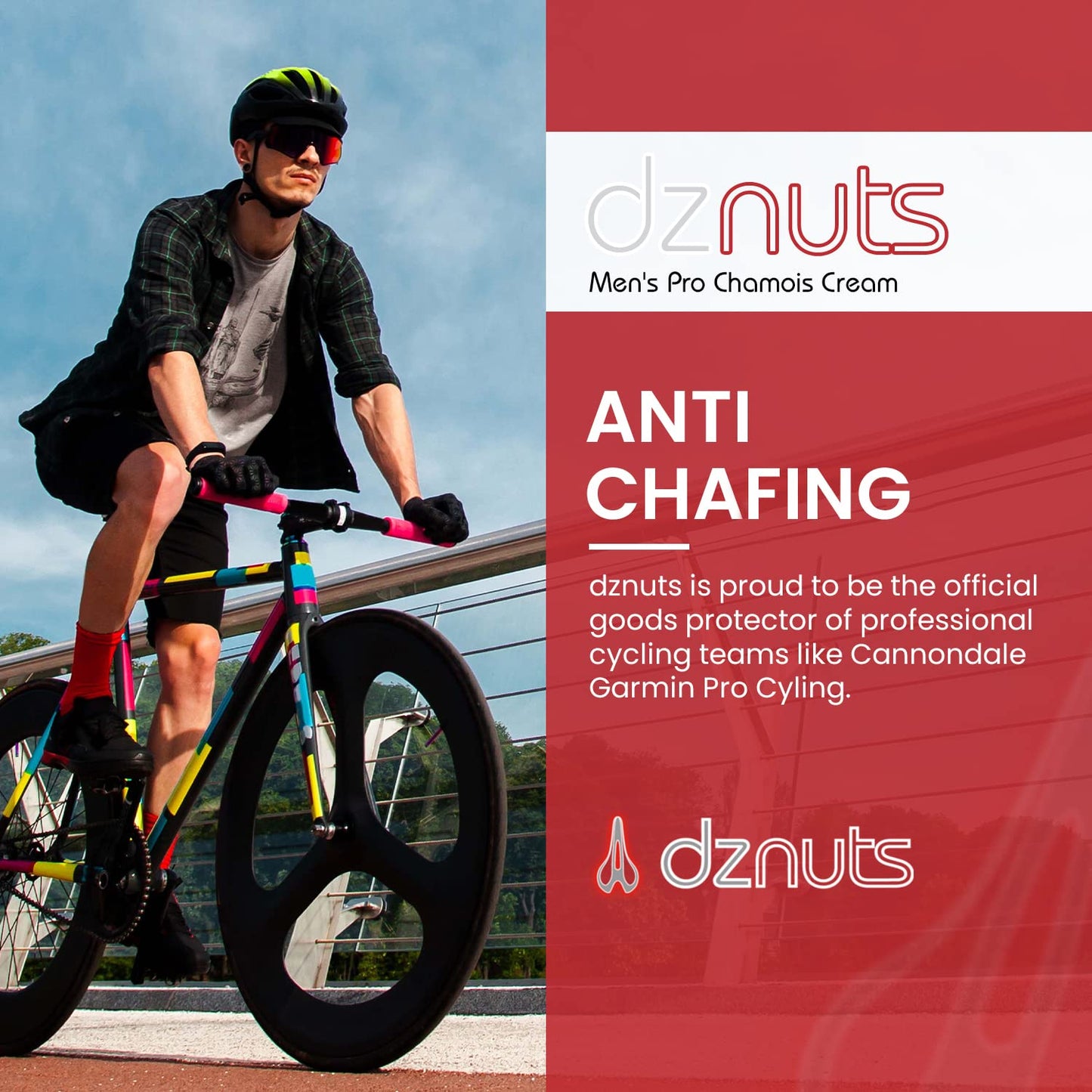 dznuts Men's Pro Chamois Cream with Microfiber Towel, Anti -Chafing Cream for Saddle Sores, Chafing, Rubbing, Inner Thighs Friction for Cyclists, Runners, Triathletes - 2 Pack (4 Fl Oz Each)