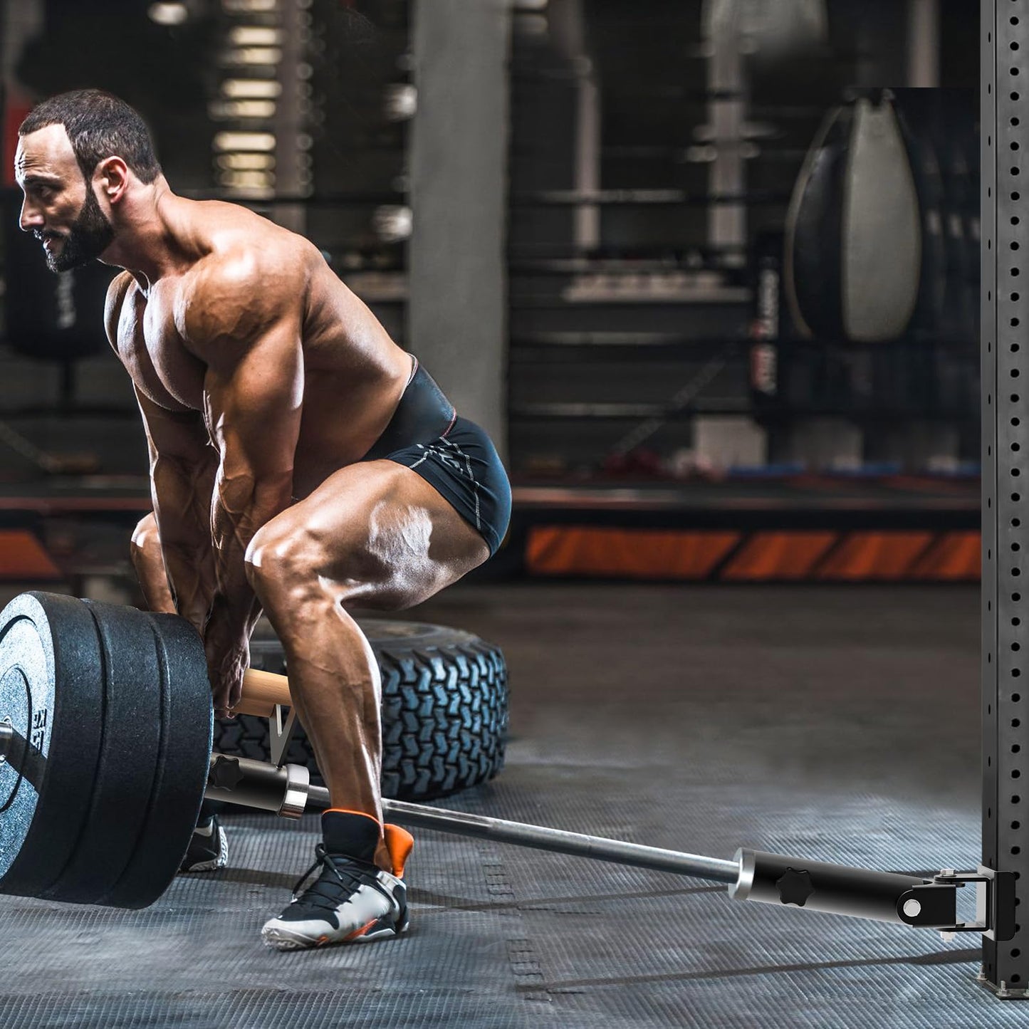 SELEWARE Power Rack Landmine Attachment for 2" Olympic Bars T Bar Row Landmine Attachment for 3" x 3" Power Cage with 5/8" or 1" Hole, 600 lbs Capacity