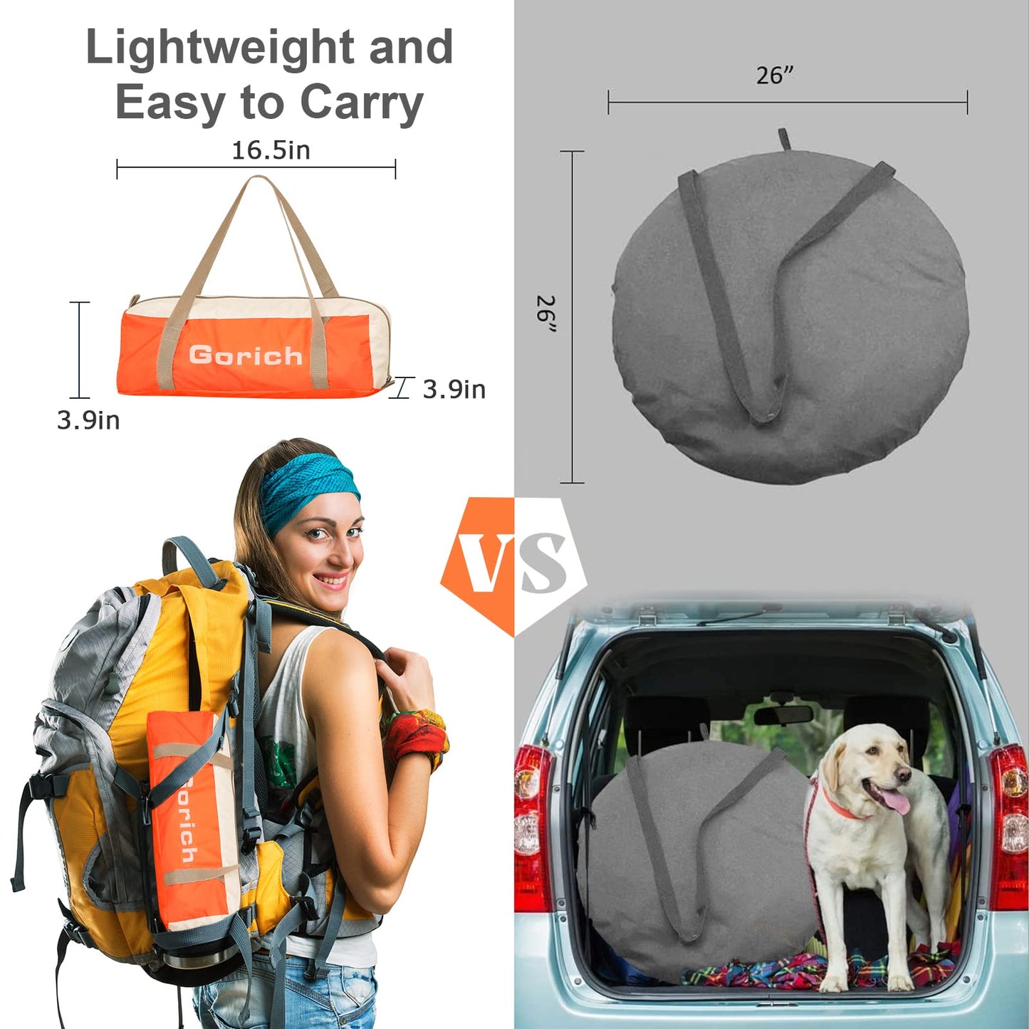 Gorich Beach Tent Sun Shelter for 3/4-5/6-7/8-10 Person with UPF 50+ UV Protection, Lightweight & Easy Setup Beach Shade Canopy, Portable Beach Shade Tent Beach Cabana