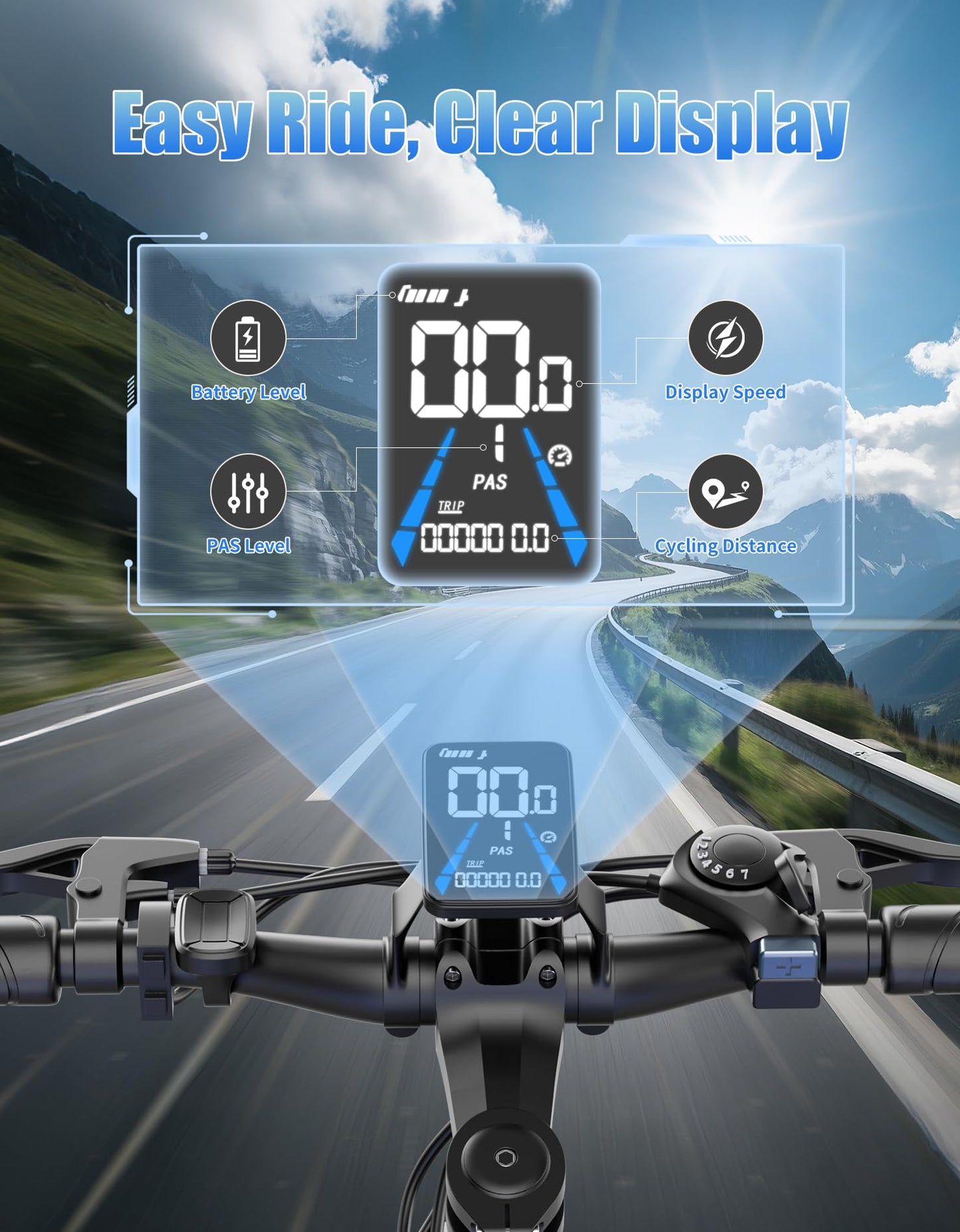 Pikabike Electric Bike for Adults, 1500W Peak Motor Ebike, Max 65Miles 28MPH, 26" Electric Mountain Bike, 480Wh Removable Battery EBike, 7-Speed & Front Suspension, Electric Bicycle for Commute