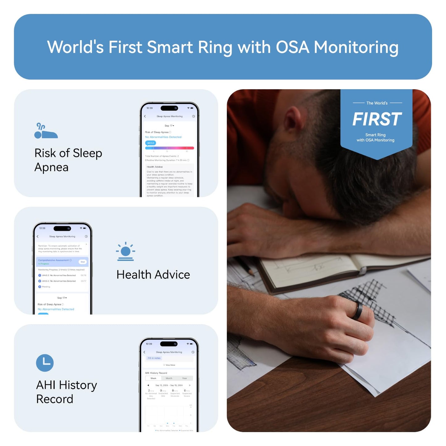 RingConn Gen 2, World’s First Smart Ring with Sleep Apnea Monitoring, No APP Subscription, 12-Day Battery Life, Stress/Heart Rate/Women's Health Tracker, Android & iOS Compatible (Black, Size 10)