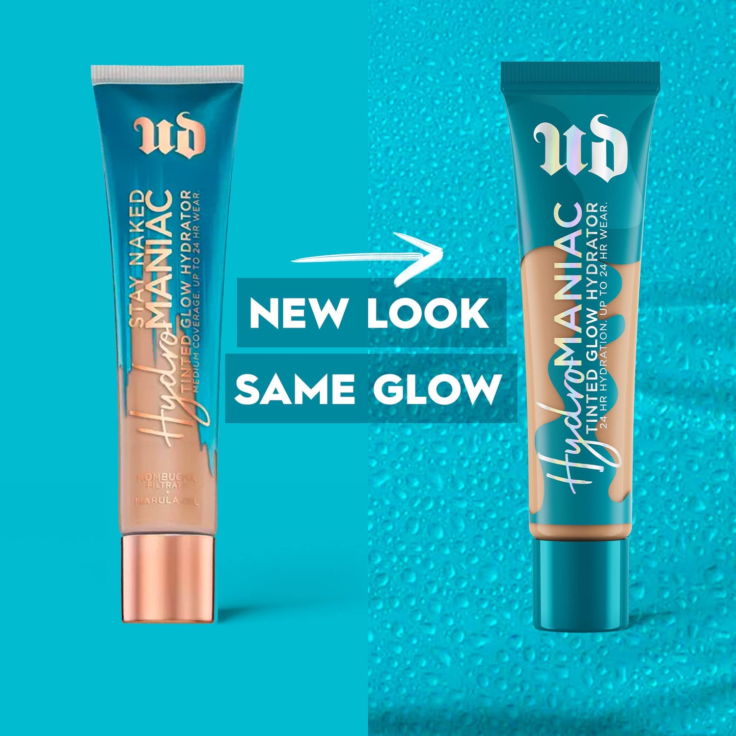 Urban Decay Hydromaniac Dewy Foundation (70 Deep Warm), Hydrating Tinted Moisturizer for Dry Skin, Buildable Medium Coverage, Non-comedogenic, Vegan, Cruelty-free - 1.1 fl oz