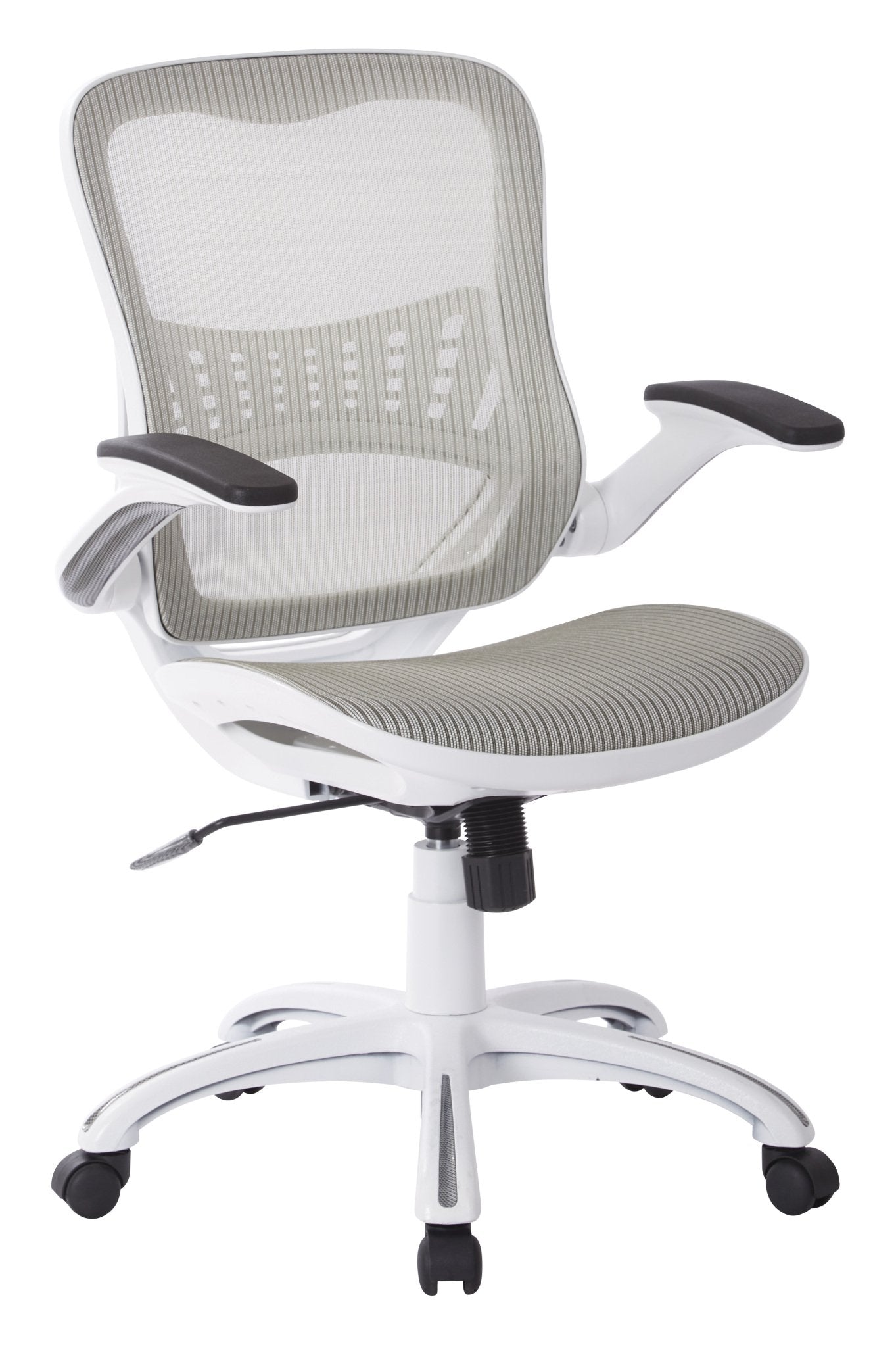 Office Star Ventilated Manager's Office Desk Chair with Breathable Mesh Seat and Back, White Base, White
