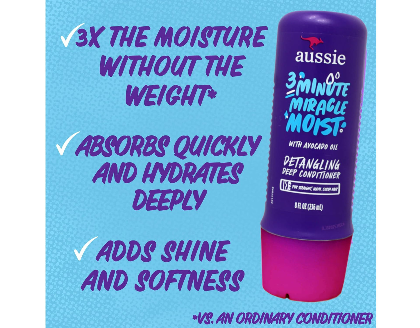 Aussie 3 Minute Miracle Moist Deep Conditioner, 8 oz