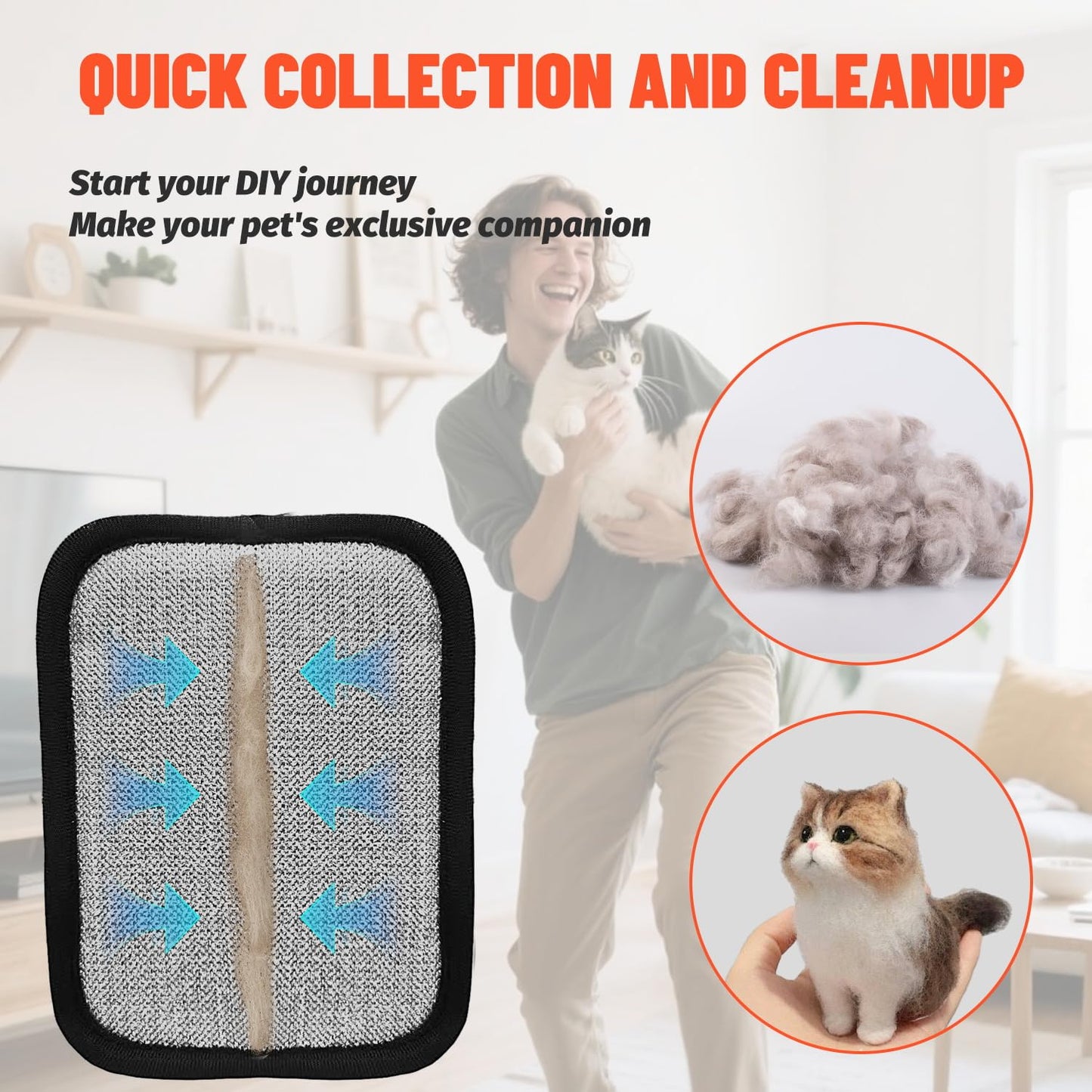 Aiwojiujiu 2 Pcs Upgraded Pet Hair Removal Glove, Washable Electrostatic Gloves Pet Hair for Cats & Dogs, Reusable Pet Hair Remover Tool for Carpet, Curtain, Clothing, Couch, Car Seat