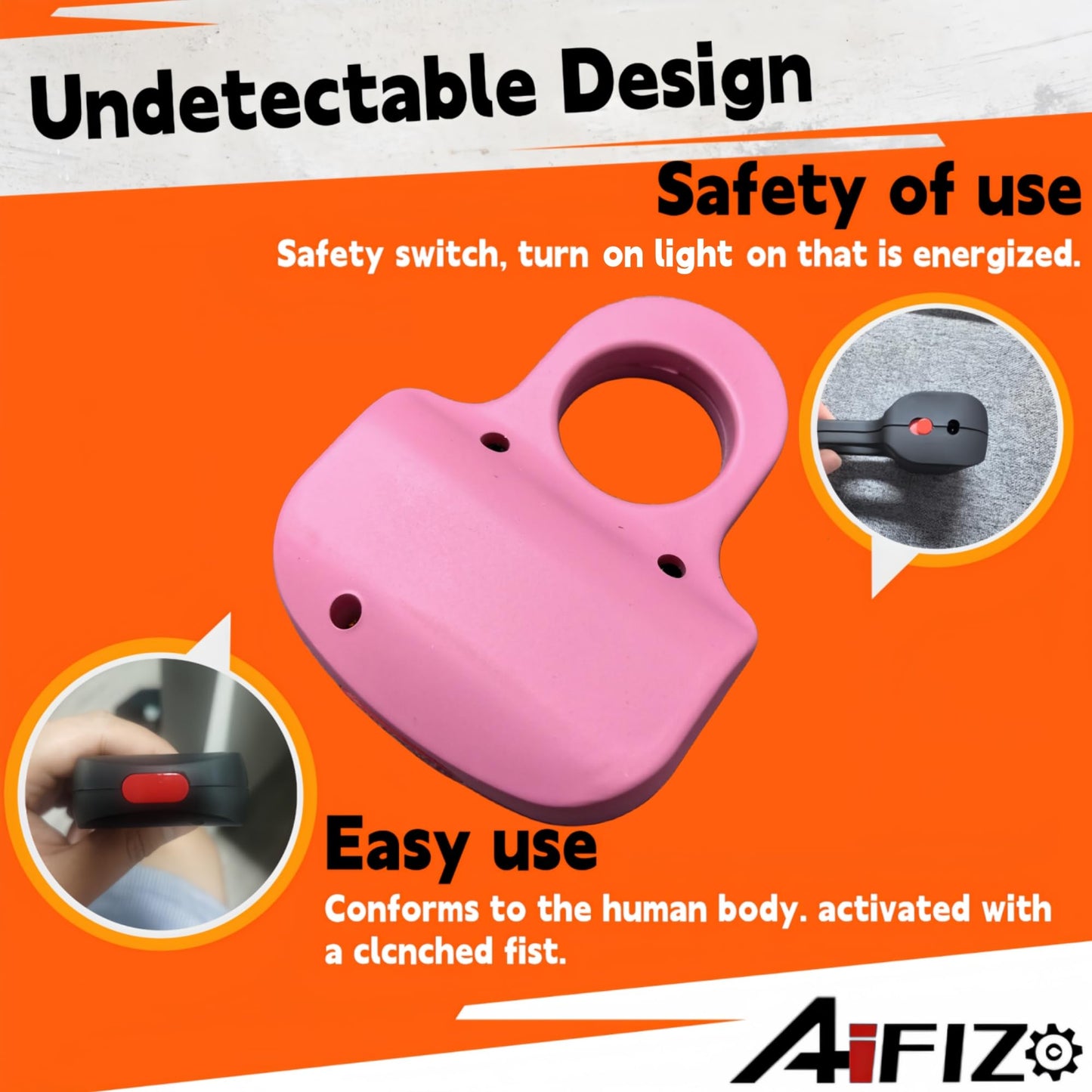 AIFIZO Stun Gun with Safety Switch Easy Cary USB Rechargeable