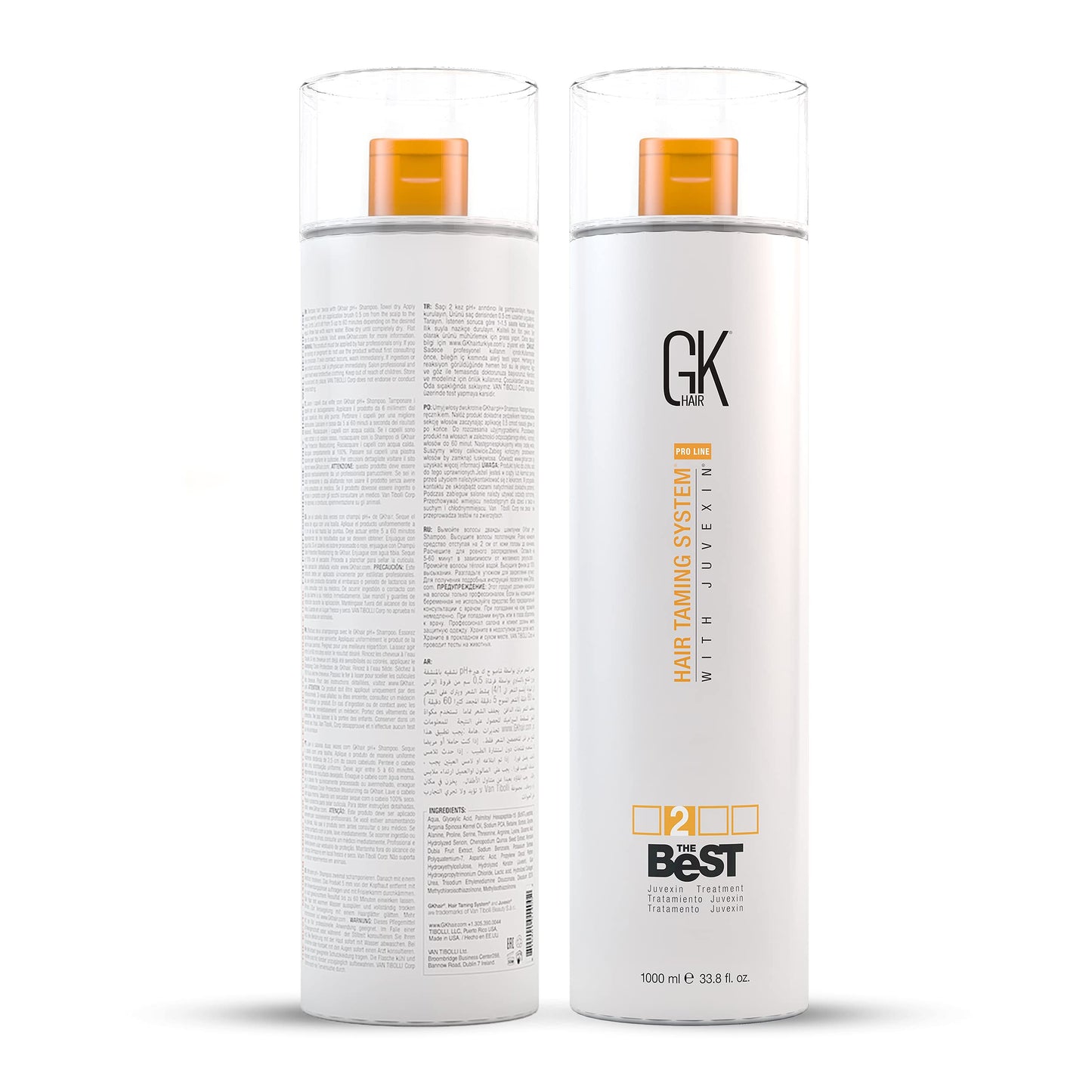 GK HAIR Global Keratin The Best (33.8 Fl Oz/1000ml) Smoothing Keratin Hair Treatment - Professional Brazilian Complex Blowout Straightening For Silky Smooth & Frizz Free Hair
