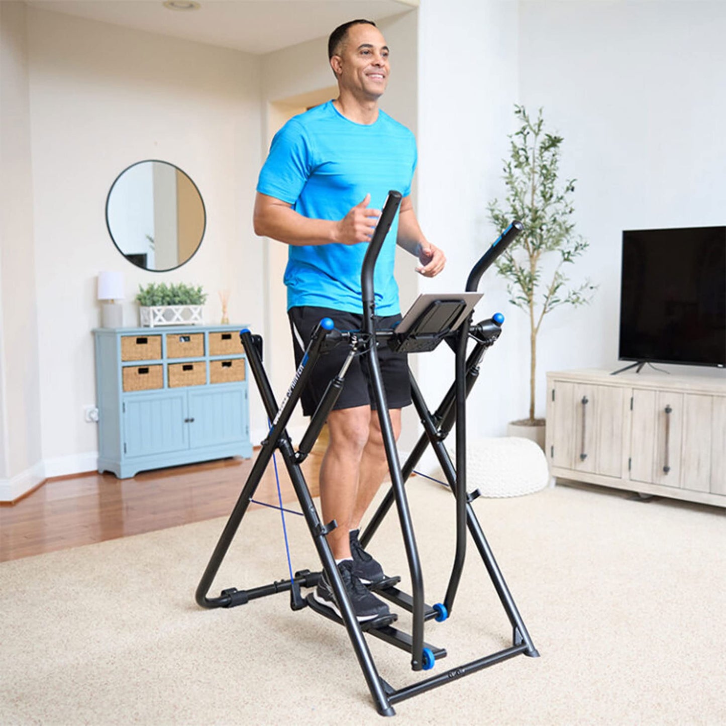 Gazelle Glider Elliptical Hybrid Exercise Machine for Home Gym, Pacer or Sprinter Model - Low-Impact Cardio & Strength Training, Total Body Workout, Foldable Steel Frame, Fitness Tracker Computer