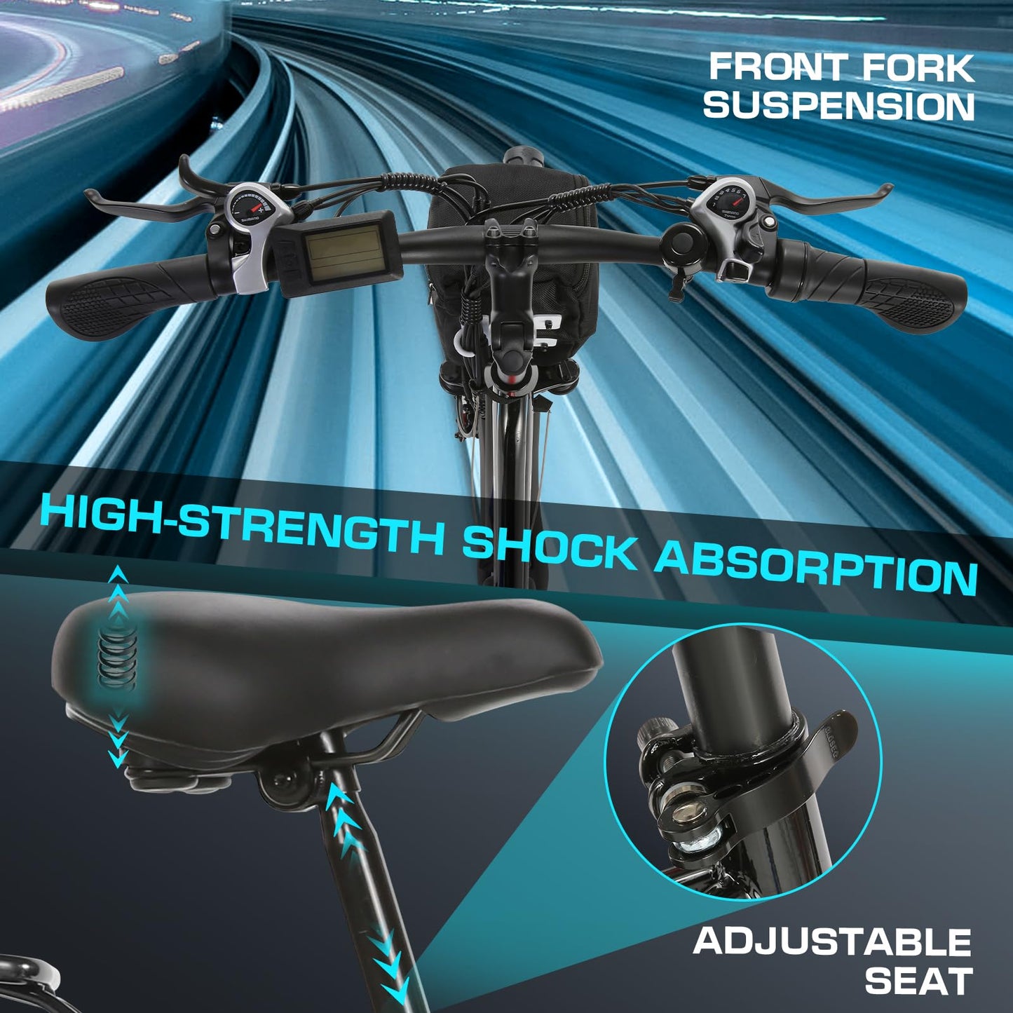 Vivi Electric Bike for Adults with 750W Peak Motor, 26" Commuter Electric Bike, 22MPH Cruiser Ebikes with 48V Removable Battery, Up to 50 Miles, LCD-Display, 7 Speed, Cruise Control, UL 2849 Certified