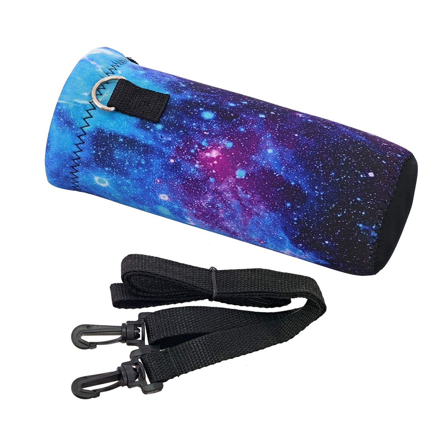 RICHEN Neoprene Water Bottle Carrier Bag with Adjustable Shoulder Strap,Insulated Water Bottle Cover for 750ml/24oz Stainless Steel/Glass/Plastic Bottles (Galaxy,750ML)