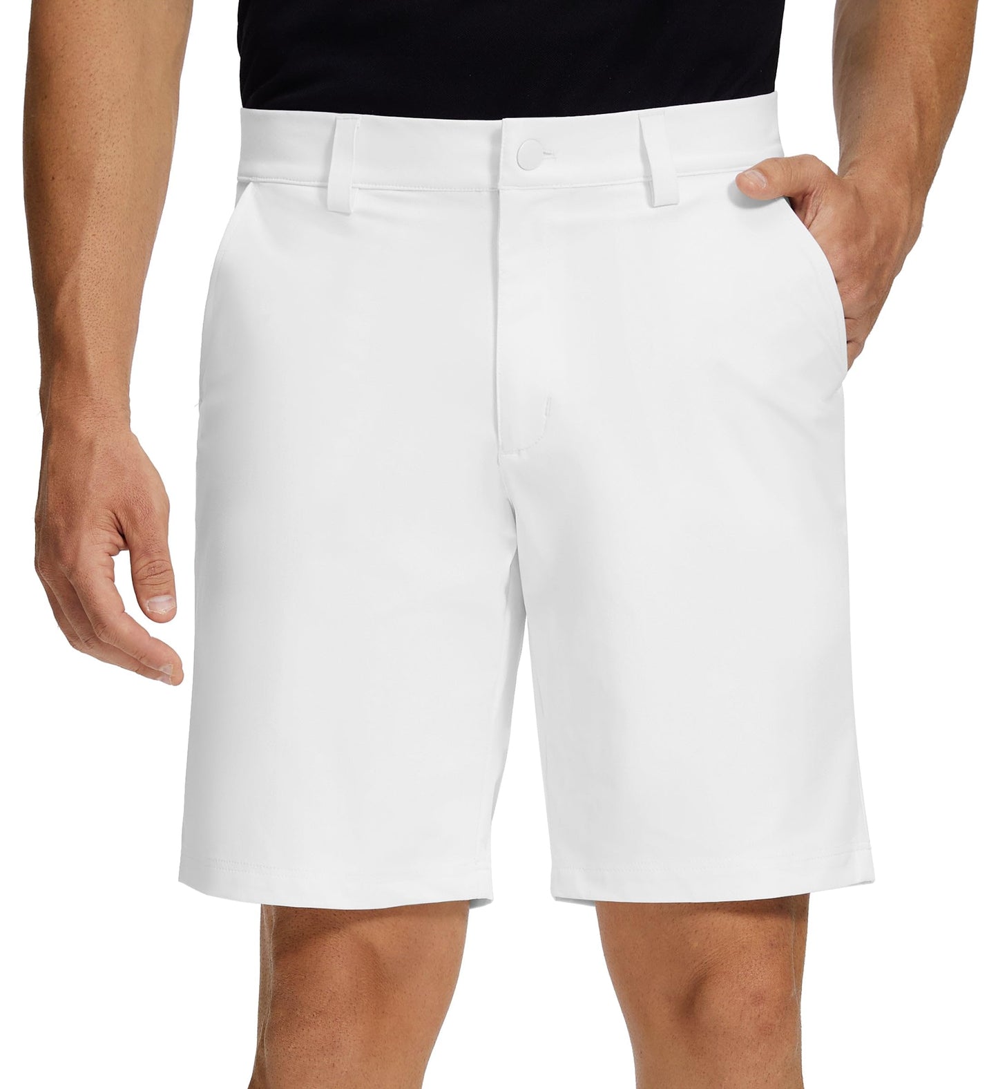 Willit Men's Golf Shorts Stretch Work Dress Shorts Quick Dry Athletic Casual Shorts with Pockets 9" White 34W