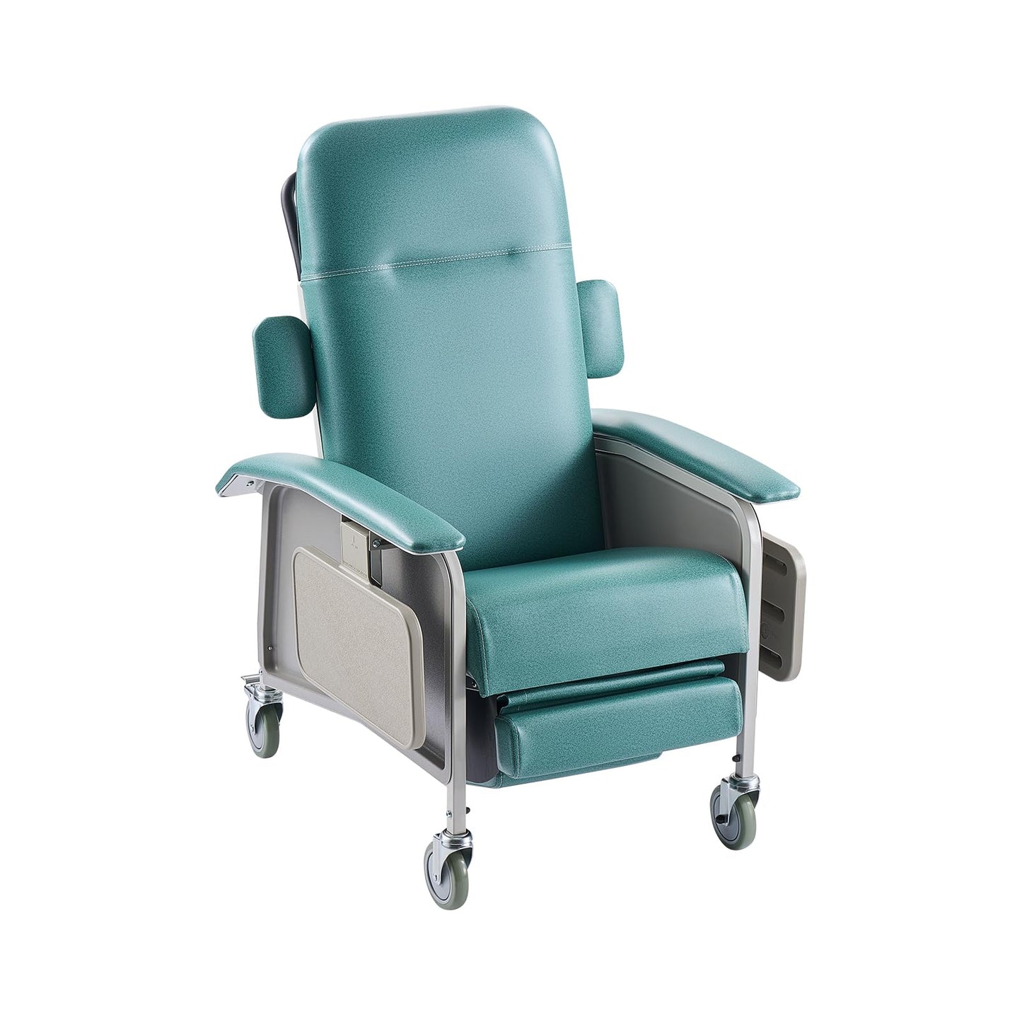 VEVOR Geri Chair Recliner, 4-Position Reclining Geri Chair, Trendelenburg Medical Recliner Chair with 4 Wheels, Soft Padded Seat & 2 Trays for Hospital, Nursing Home, Geriatric Home Care