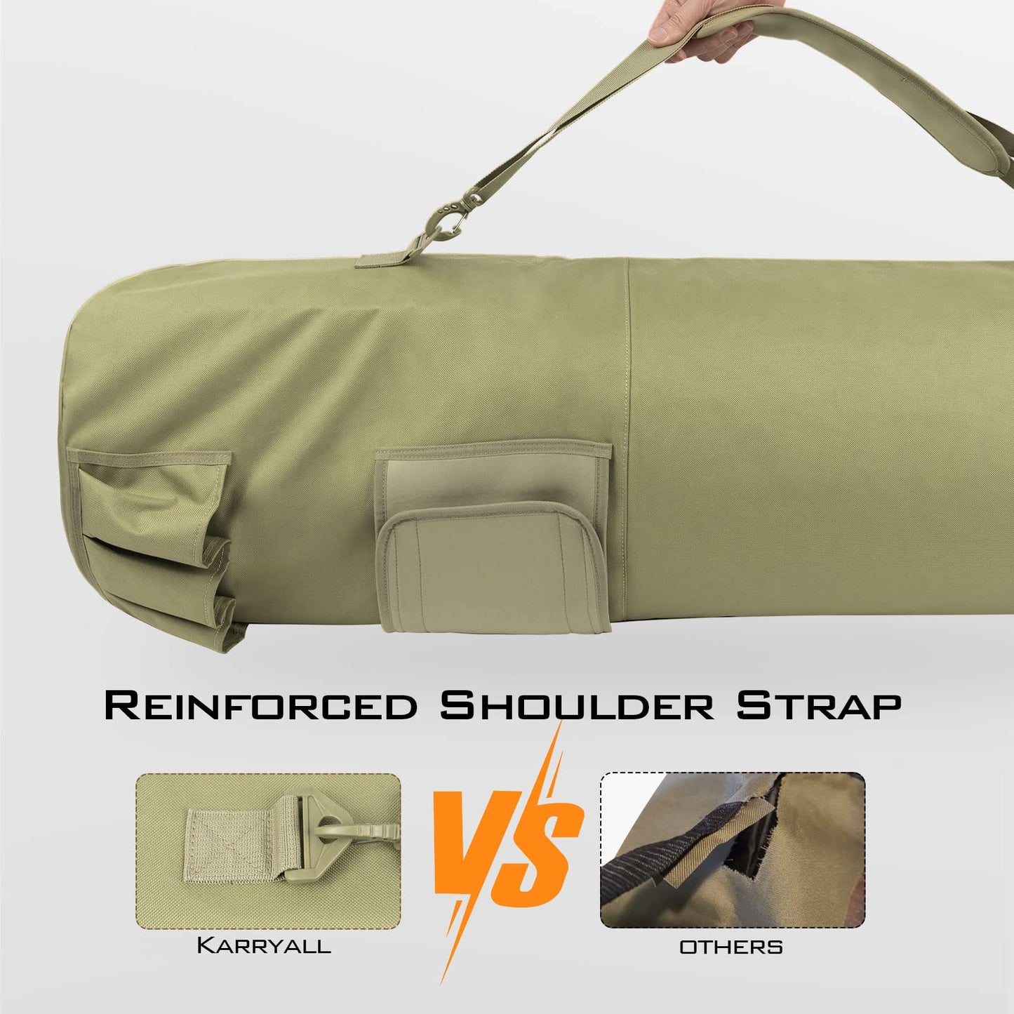 KastKing Karryall Fishing Rod Bag,81L Large Storage Water-resistant Rod Case Holds 6 Rods & Reels,Foldable Fishing Bag Accommodate Fishing Gear and Equipment,Fishing Gifts for Men,Khaki