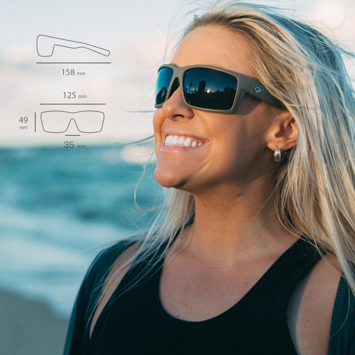 TOREGE Sports Polarized Sunglasses for Men Women Flexible Frame Cycling Running Driving Fishing Trekking Glasses TR24 (Matte Blown Sand& Black& Black Lens)