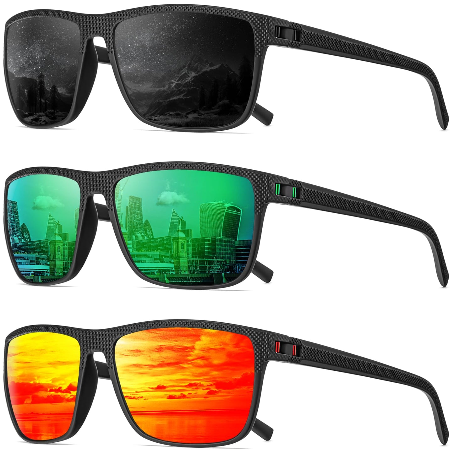 QALLY Polarized Sunglasses Men, Mens Sunglasses Polarized UV protection Lightweight Sun Glasses for Driving Fishing Golf