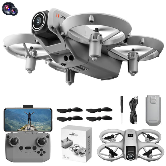 Mini Drone with Dual ESC Camera And Cool Light for Adults, Self Flying Drone that Follows You, 360ยฐ Flip, Gesture Photography/video recording, Stabilized Video