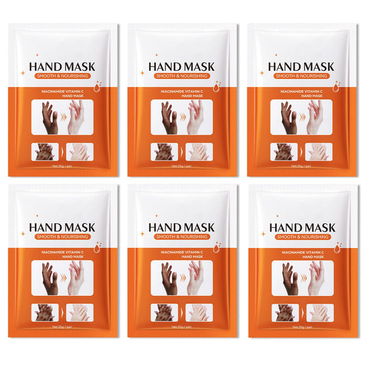 JunKuJK 6PCS Hand Masks,Hydrating Hand Masks Moisturizing Gloves Overnight for Dry Cracked Hands,Daily Hand Care Hand Masks Gift Set for Women and Men M
