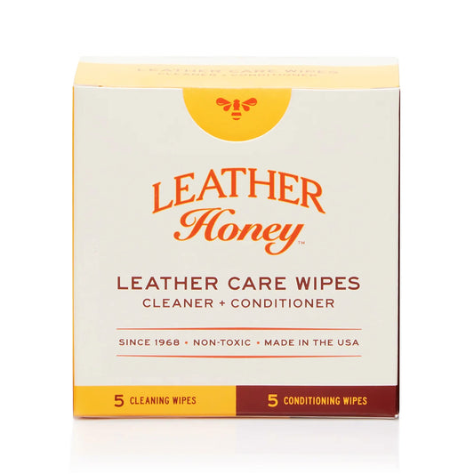 Leather Honey Leather Cleaner Wipes: Clean Leather On-The-Go. Cleaning Wipes for Leather, Faux & Vinyl - Couches, Car Seats, Purses, Shoes, Bags & Tack. Safe for Any Color. 10 Non-Toxic, Ready-to-Use