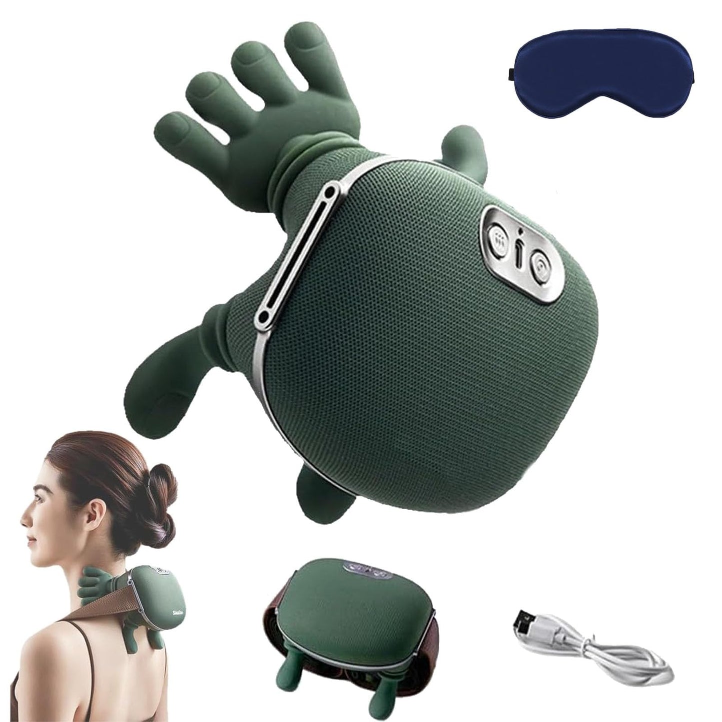 Airlandolists Hand Shoulder and Neck Massager, Airlandolists Neck and Shoulder Massager with Heat, Siaasoos Massage Master for Shoulders, Necks, Lower Abdominal, Compact and Lightweight