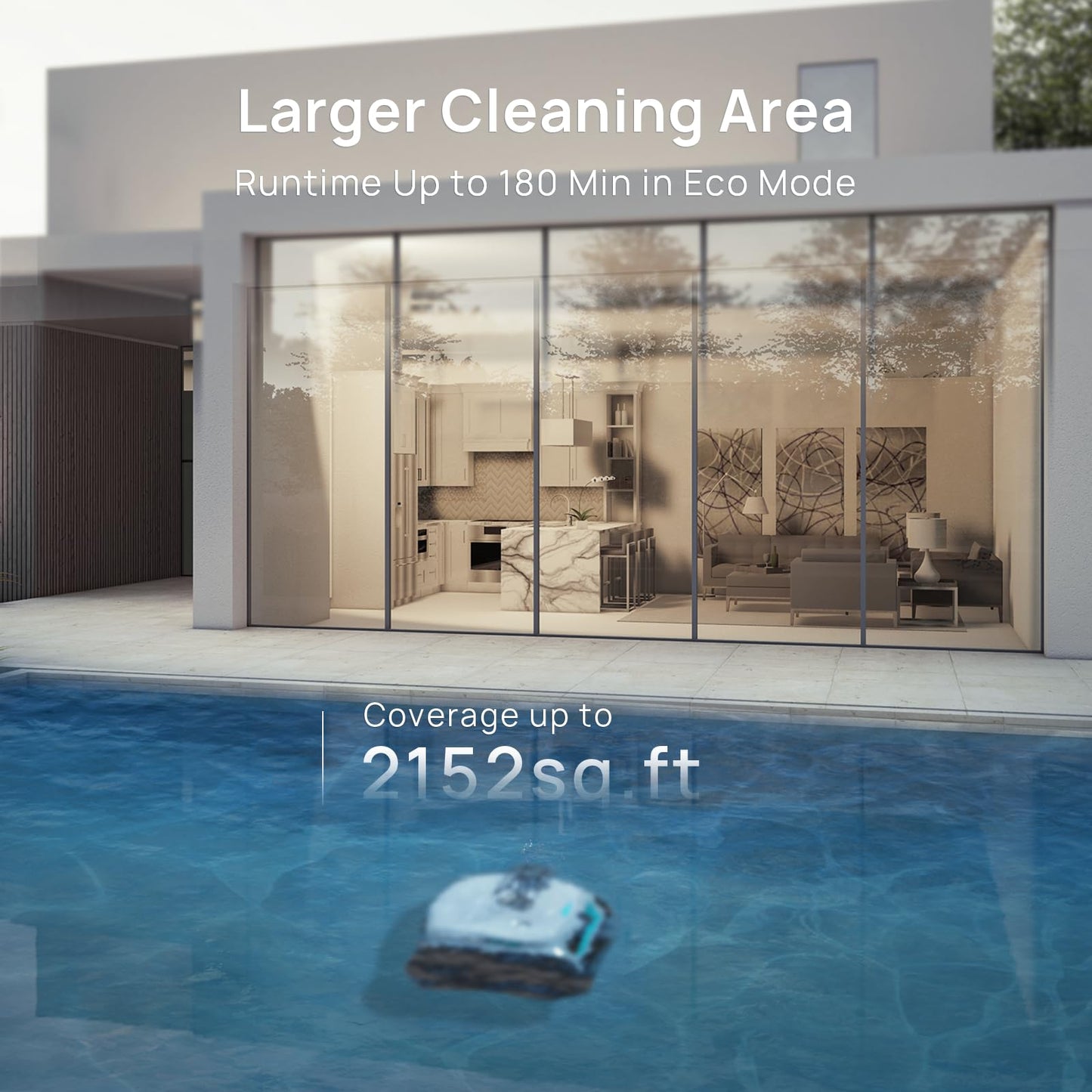 (2025 New) WYBOT C2 Vision Robotic Pool Vacuum with AI Camera, Ultra-Fine Filtration Pool Cleaners for Above&Inground Pools, Comprehensive 8 Mode, Wall Climbing, Smart Navigation, White