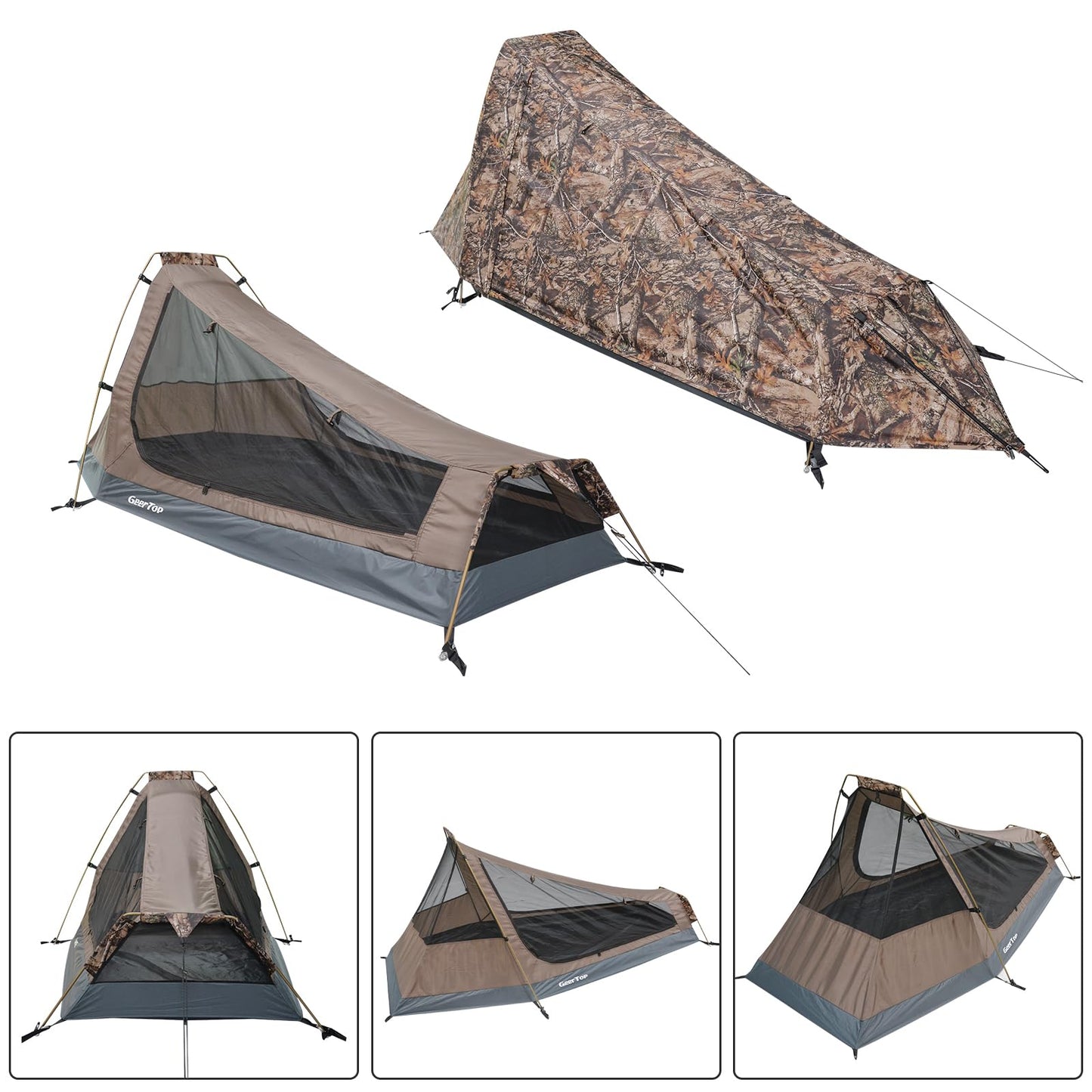 GEERTOP Ultralight Backpacking Tent for 1 Person Waterproof Single Person Tent for Outdoor Camping Hiking Motocycle Travel