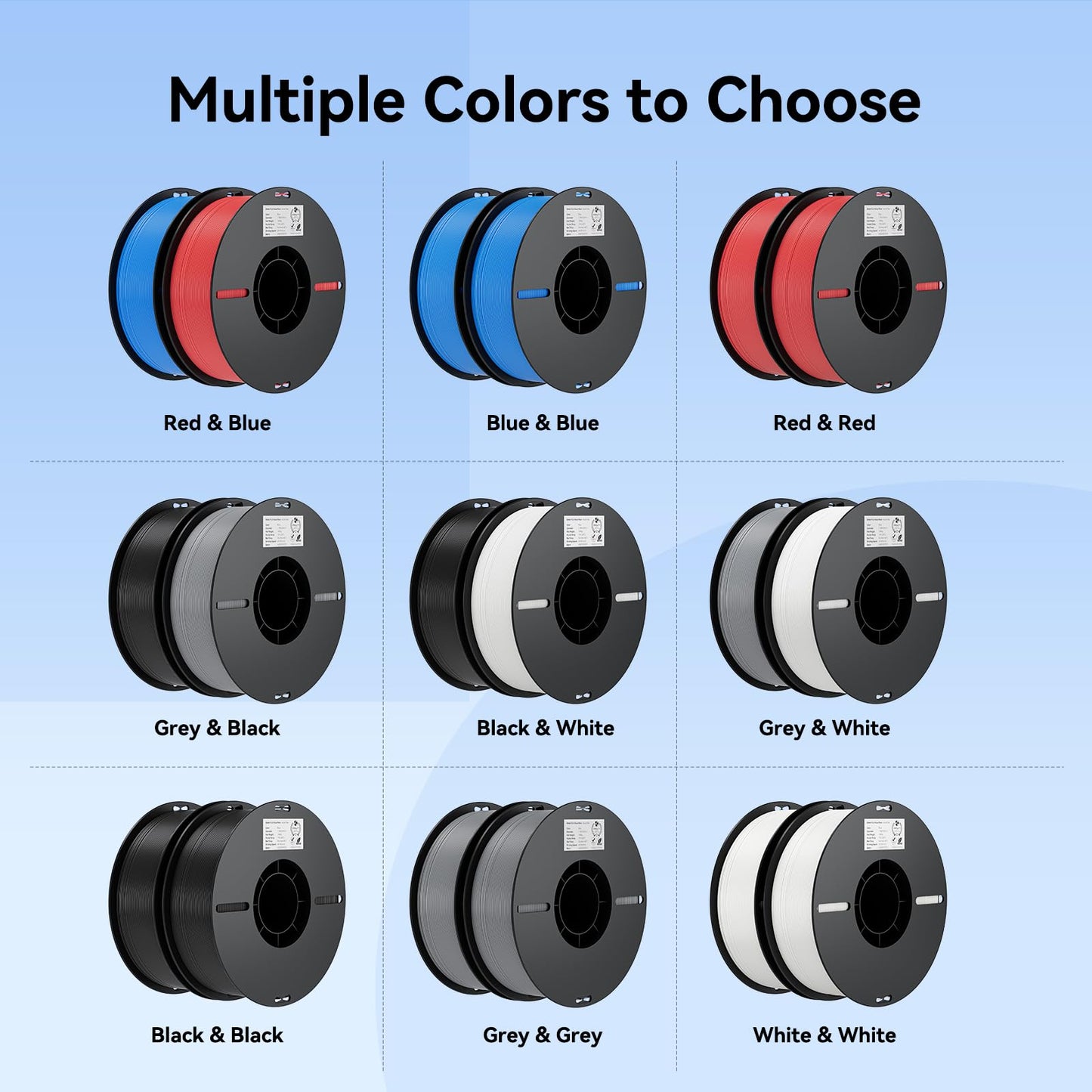 Creality Ender 3 V3 SE 3D Printer Bundle 2kg Black & White PLA 1.75mm