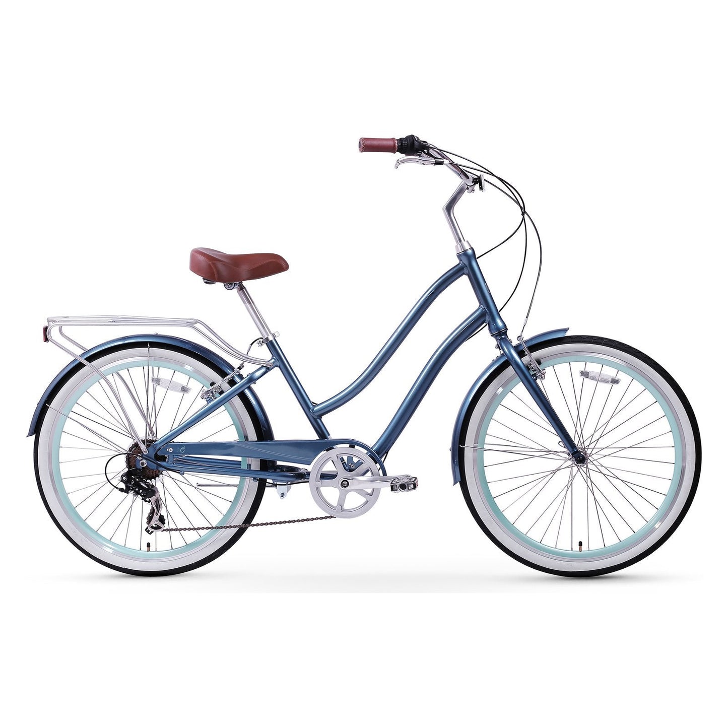 sixthreezero EVRYjourney Women's Beach Cruiser Bike, Step-Through Touring Hybrid Bicycle