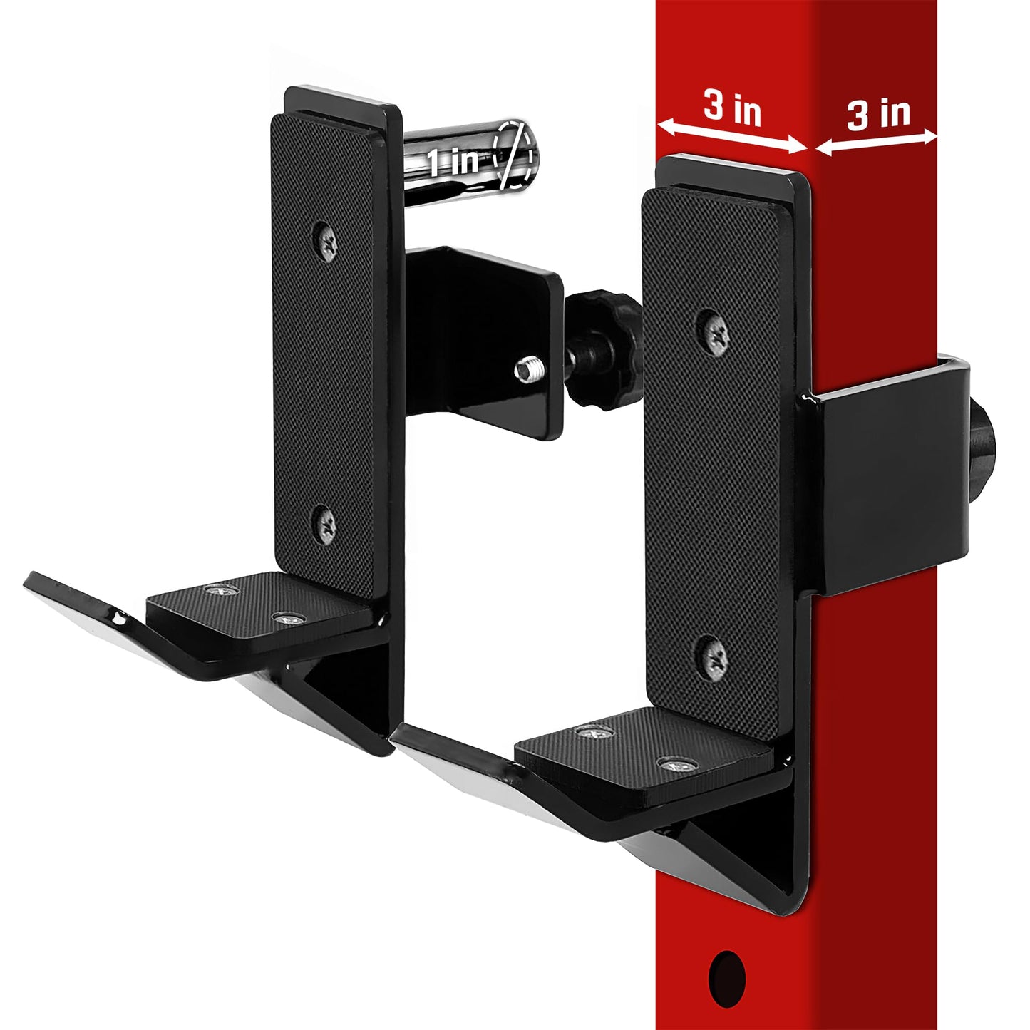 Yes4All Power Rack Attachment – J-Hook Barbell Fit 2x2 or J-Hook Barbell Fit 3x3 in Square Tube
