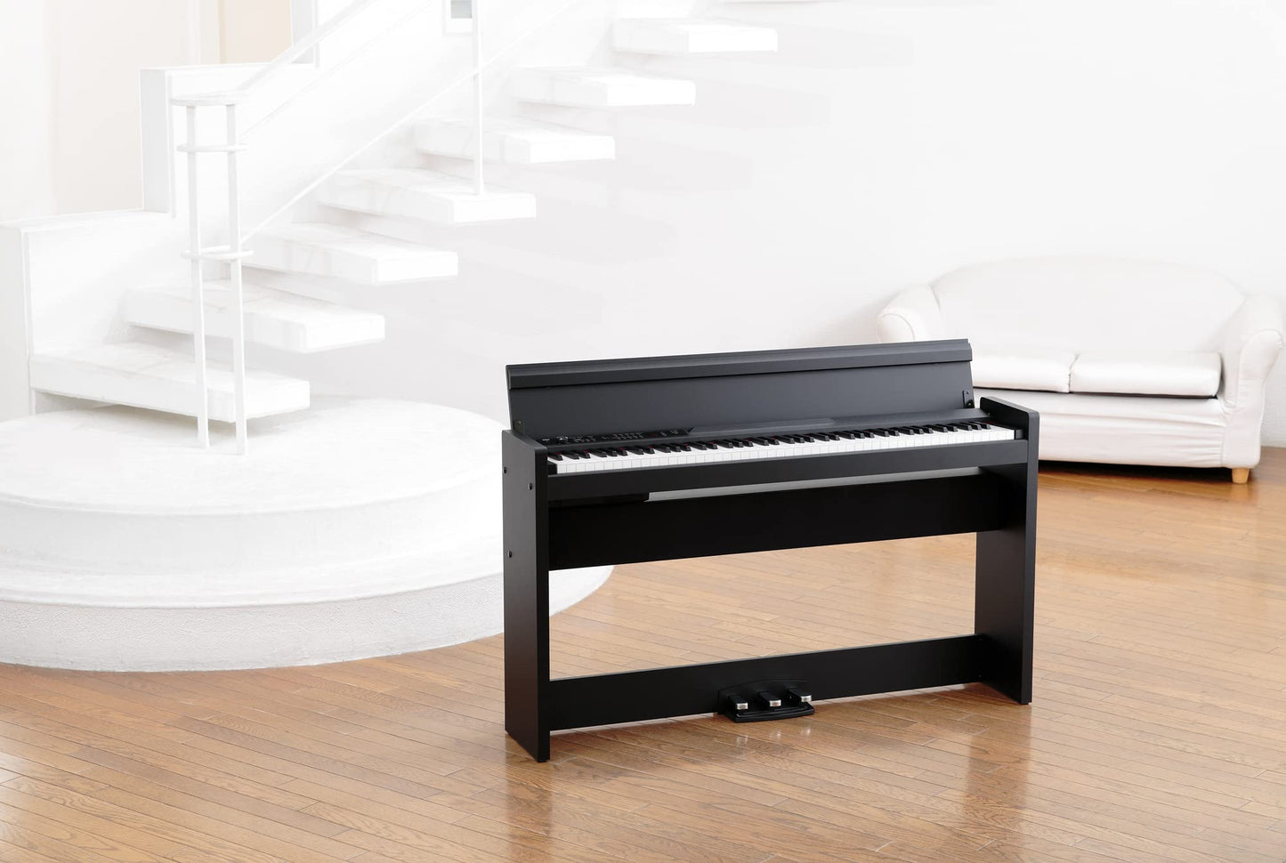 KORG, LP-380U Digital Home Piano with 88-Key Fully Weighted Keyboard, Built-in Speakers, Furniture Stand, and 3-Pedal Unit (LP-380-BK-U)