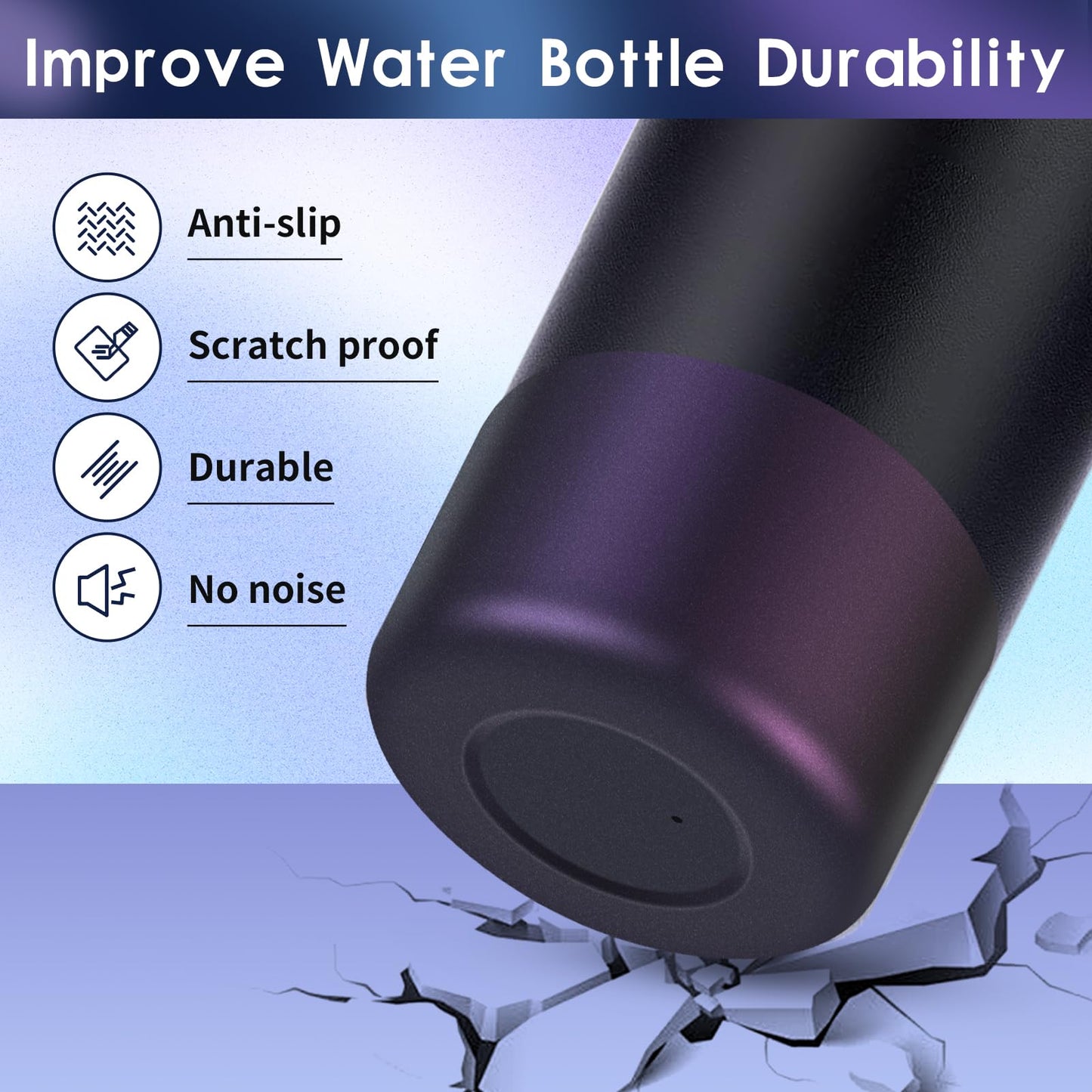 BKBY Chameleon Silicone Water Bottle Boot, Compatible with Stanley Tumbler 20 30 40oz & Hydroflask 12-24oz Bottle, Fit More Bottle/Tumblers 2.8-2.95in Bottom Anti-Slip Protector Rubber Sleeve