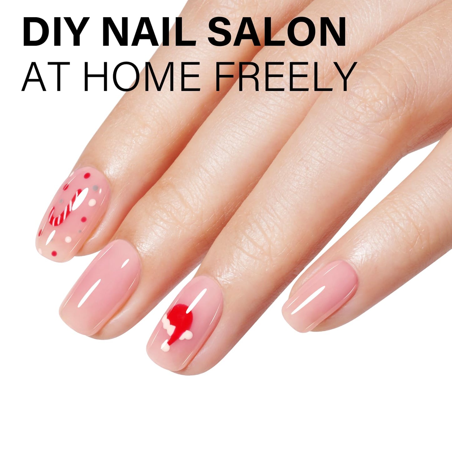 AILLSA Gel Nail Polish Nude Pink Gel Polish Sheer Neutral Color Jelly Gels Nail Polish Natural Translucent Soak Off U V Nails for Valentine Nail Art French Manicure at Home 0.51 Fl Oz /GB49