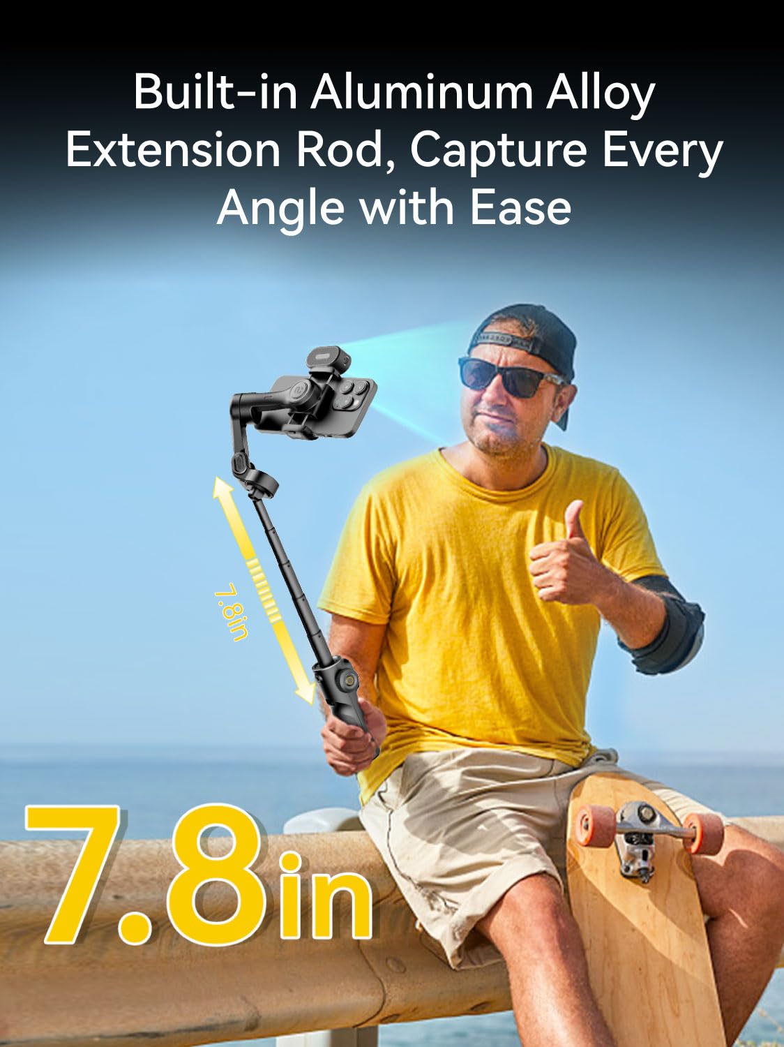 AOCHUAN 3-Axis Gimbal Stabilizer for Smartphone Smart X2 Black AI & T20 Complete Tripod & P03 RGB Magnetic Fill Light