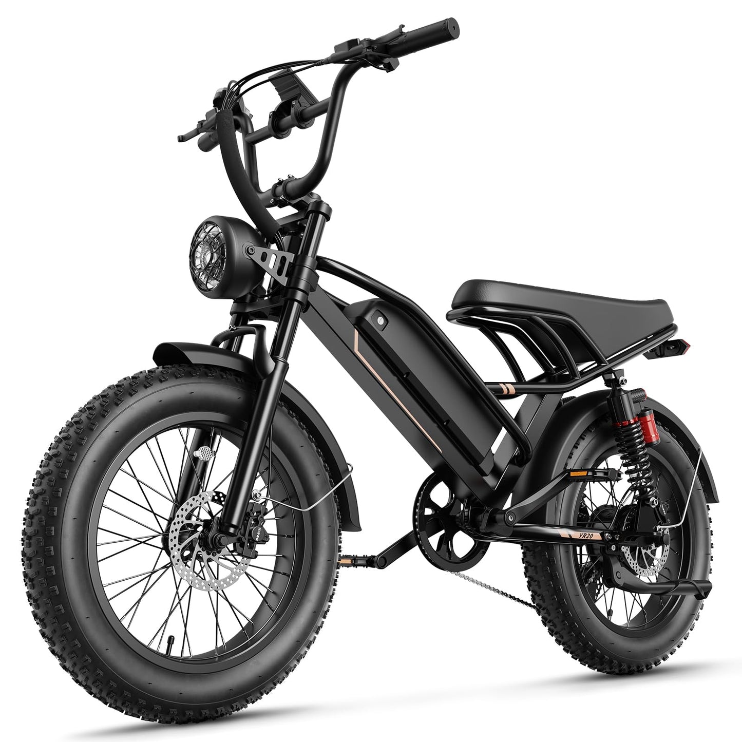 Jasion YR20 Electric Bike for Adults with Peak 2000W Motor, 48V 20AH Battery Electric Bicycle, 20" Fat Tire Dirt Bike with Hydraulic Brake & Cruise Control, Up to 32 MPH & 80 Miles Moped Style Ebike