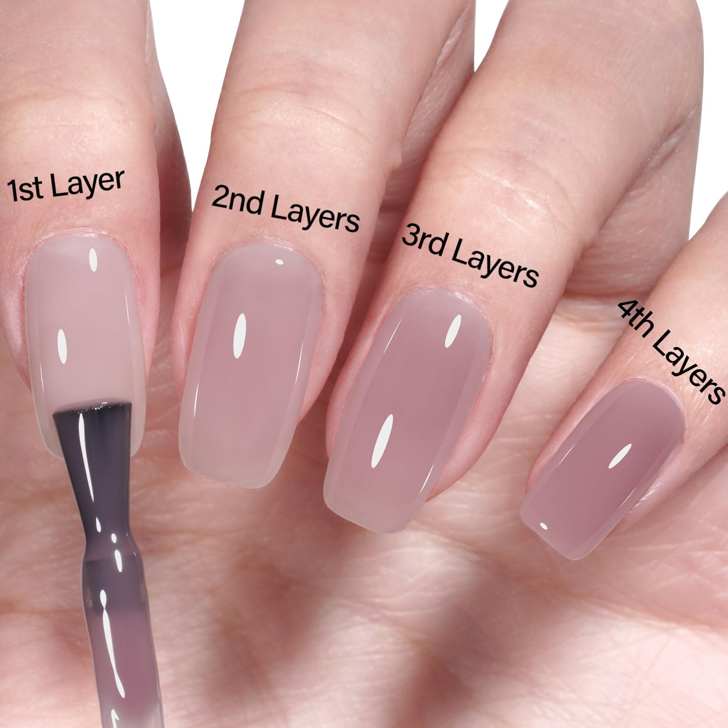 AILLSA Nude Gel Polish Crystal Violet Jelly Gel Nail Polish light Purple Translucent Gel Polish Long Lasting Sheer Neutral Color Nails Soak Off U V Gel for Nail Art at Home Valentine Gift 0.51 Oz GD62