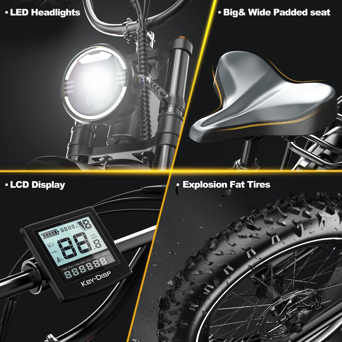 Folding Electric Bike for Adults,1500W Motor(Peak 2000W),35MPH 100Mile,48V 25Ah Battery,20" x 4.0 Fat Tire Foldable Electric Bicycle,Electric Mountain E-Bike,Hydraulic Disc Brake E-Bike