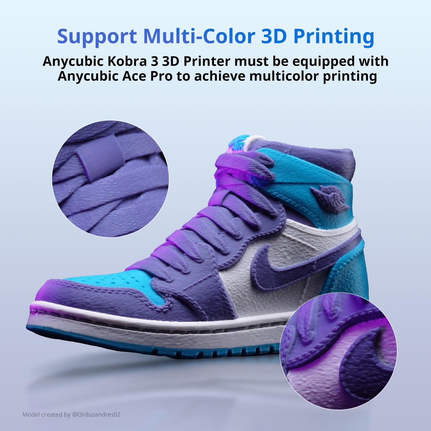Anycubic Kobra 3 3D Printer Only, Max 600mm/s Print Speed Full-auto Calibration Details Better, Multi-Color 3D Printing Need with Additional Anycubic ACE Pro, Explore Endless Fun 9.8"x9.8"x10.2"
