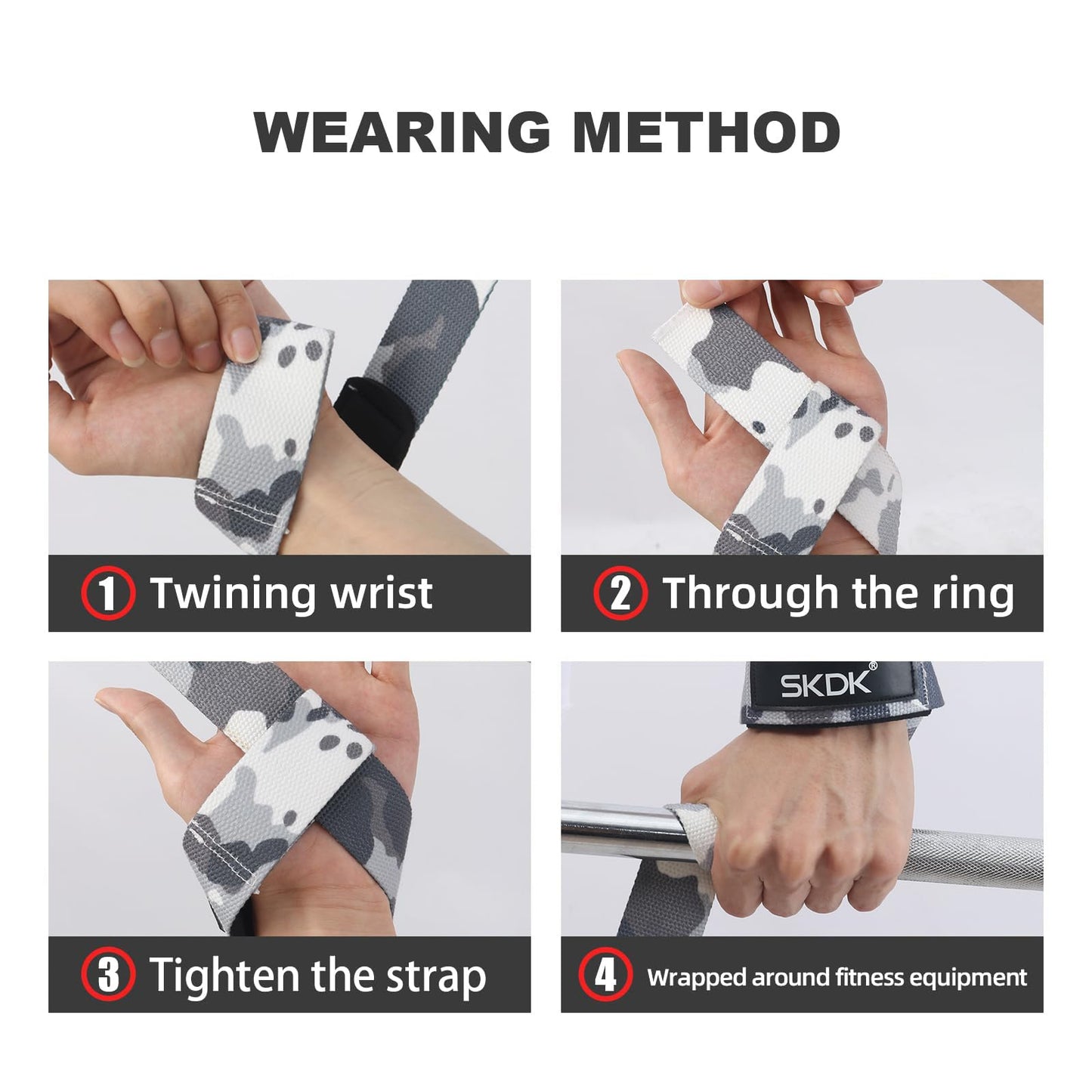 SKDK Cotton Hard Pull Wrist Lifting Straps Grips Band-Deadlift Straps with Neoprene Cushioned Wrist Padded and Anti-Skid Silicone - for Weightlifting, Bodybuilding, Xfit, Strength Training