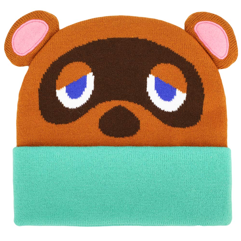 Animal Crossing Tom Nook Big Face Knit Beanie Multicolored