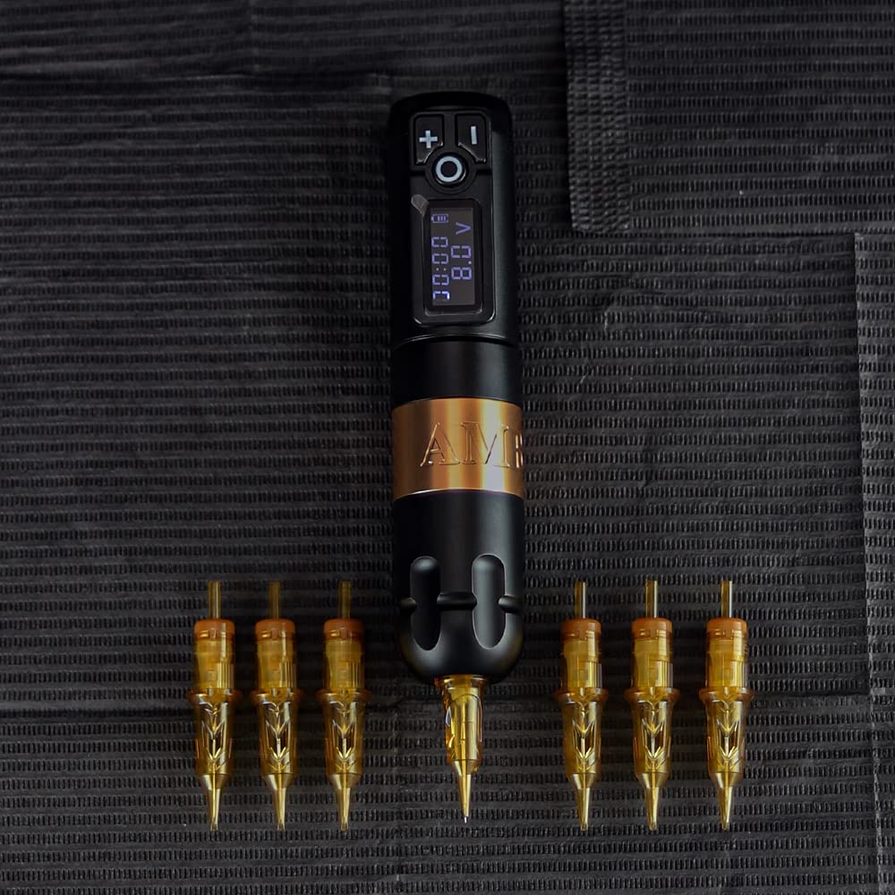 Ambition Glory Tattoo Cartridges #12 Standard RL Needles Disposable 10pcs 0.35mm Round Liner for Rotary Tattoo Machine Supply (10Pcs, Random Size)