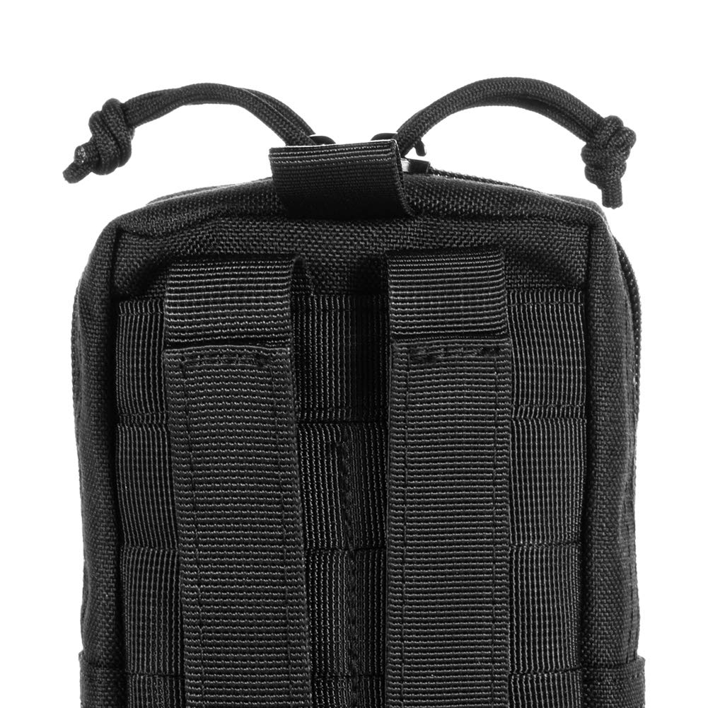 Upgraded Sports Water Bottles Pouch Bag, Tactical Drawstring Molle Water Bottle Holder Tactical Pouches, Travel Mesh Water Bottle Bag Tactical Hydration Carrier (Black_WaterPouch-Small Pouch)