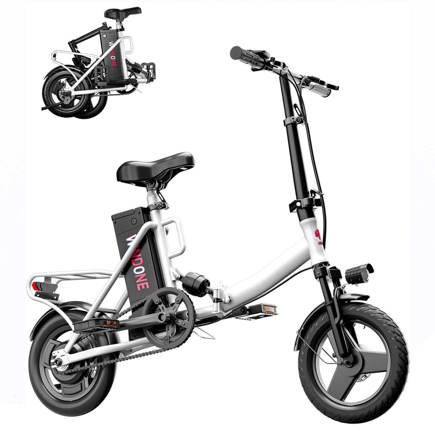 Windone S14 Electric Bike for Adults, Max 19 MPH Speed & 28 Miles Range (PAS), 500WPeak Motor and Lightweight & Portable, Shock Absorbers Electric Bicycle, Foldable ebike for Adults