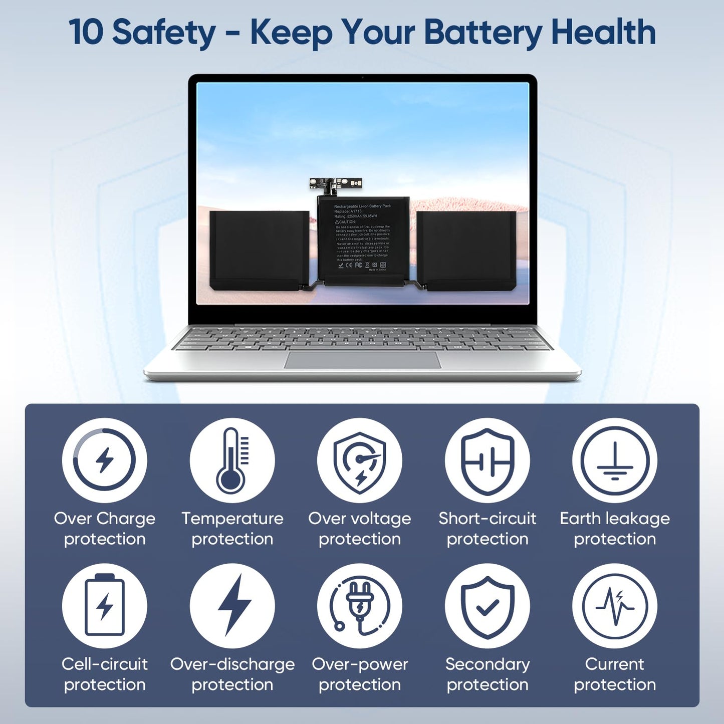 A1708 Battery Replacement for MacBook Pro 13 inch A1708(Late 2016, Mid 2017) A2159(2019) A2289(2020) A2338(2020,2022) A1713 A2171 Battery