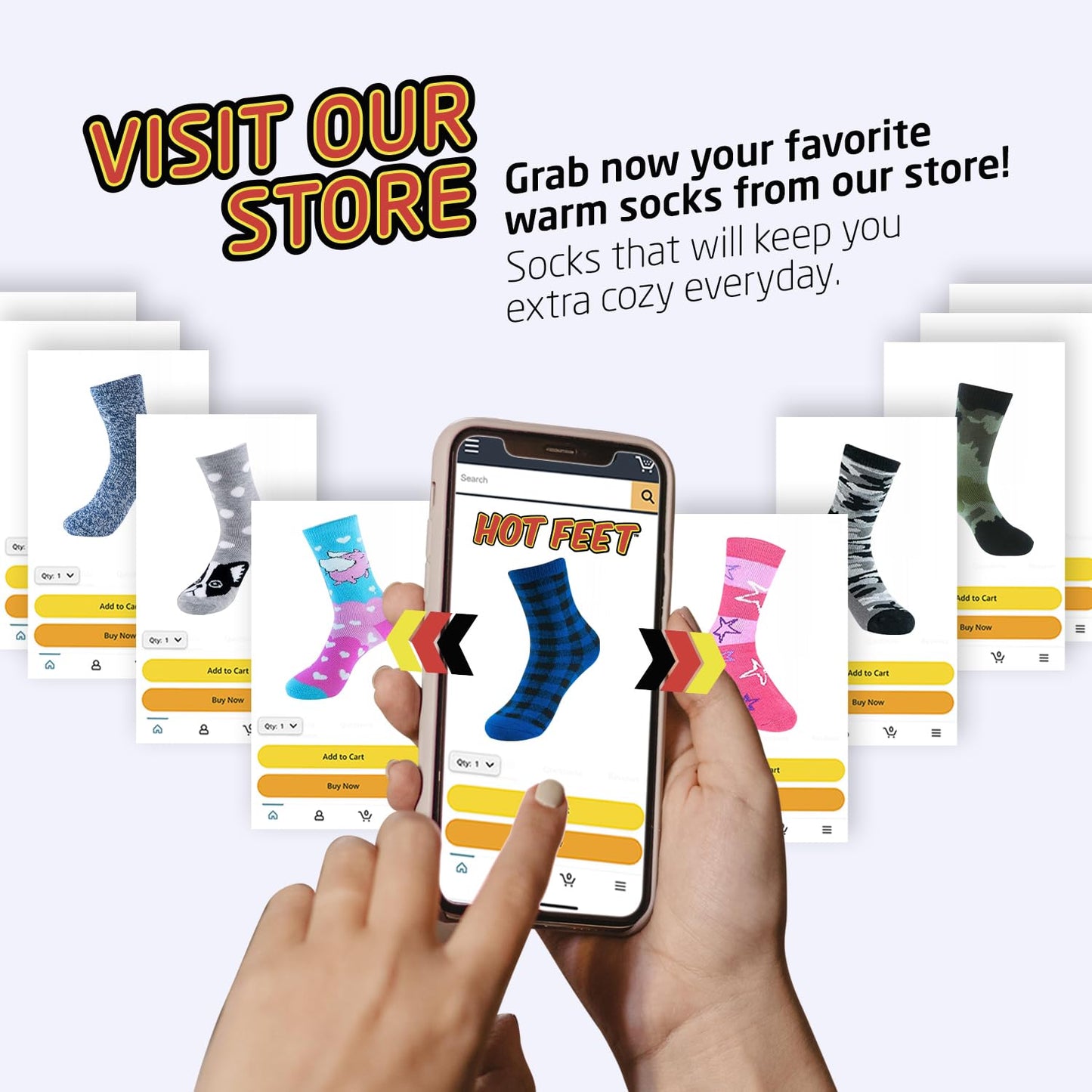 HOT FEET Kids Thermal Socks – 2 Pack Warm Winter Socks for Boys and Girls, Cozy & Insulated, Thick Heated Socks for Kids, Pink & Purple